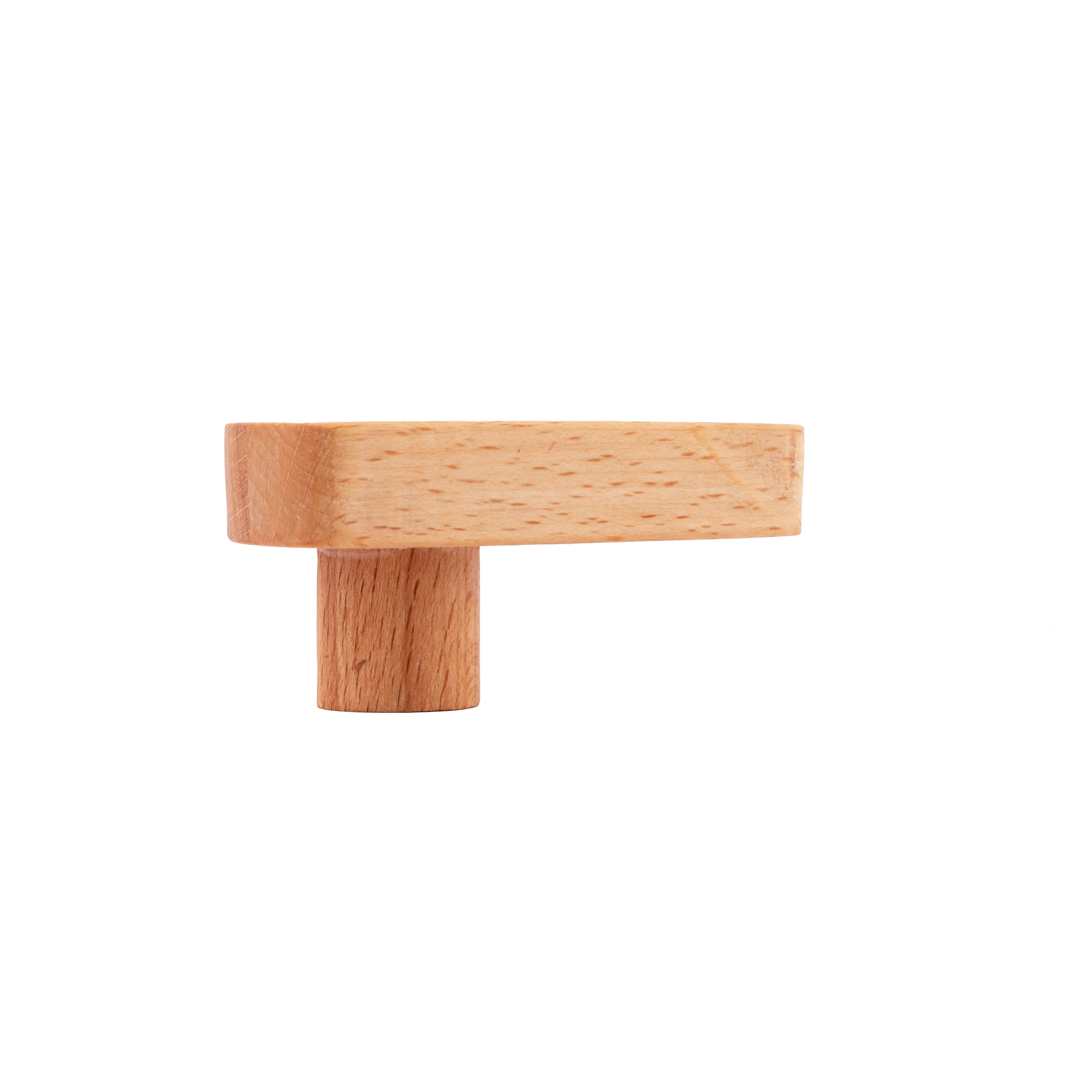 Mantara Whale Wooden Hook W-0024 is a modern wood knob and wall hook in brushed beige finish, ideal for kids&