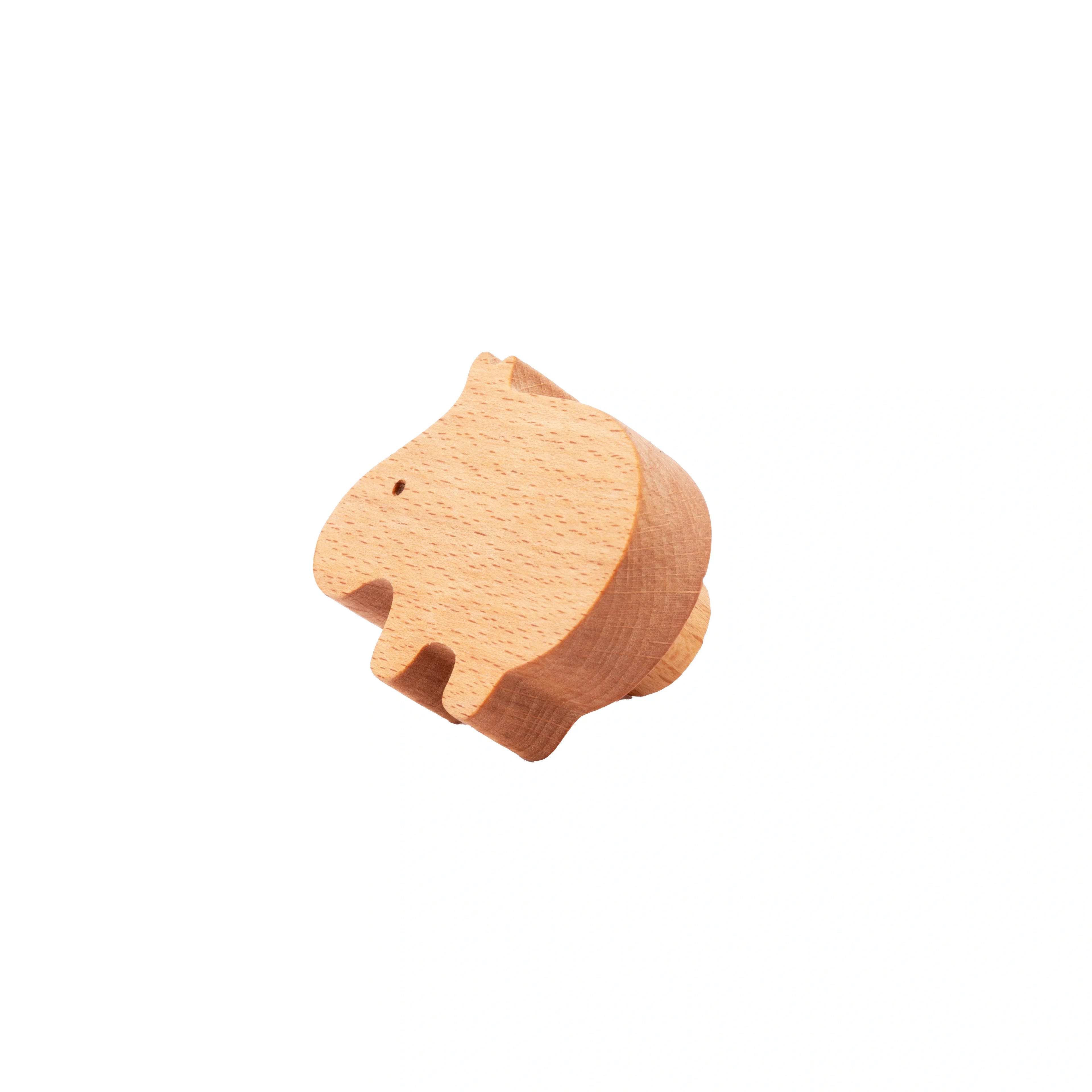 Mantara Hippo Wooden Knob/Hook W-0024 is a modern wood knob and wall hook in brushed beige finish, ideal for kids’ rooms, cabinets, and wardrobes.
