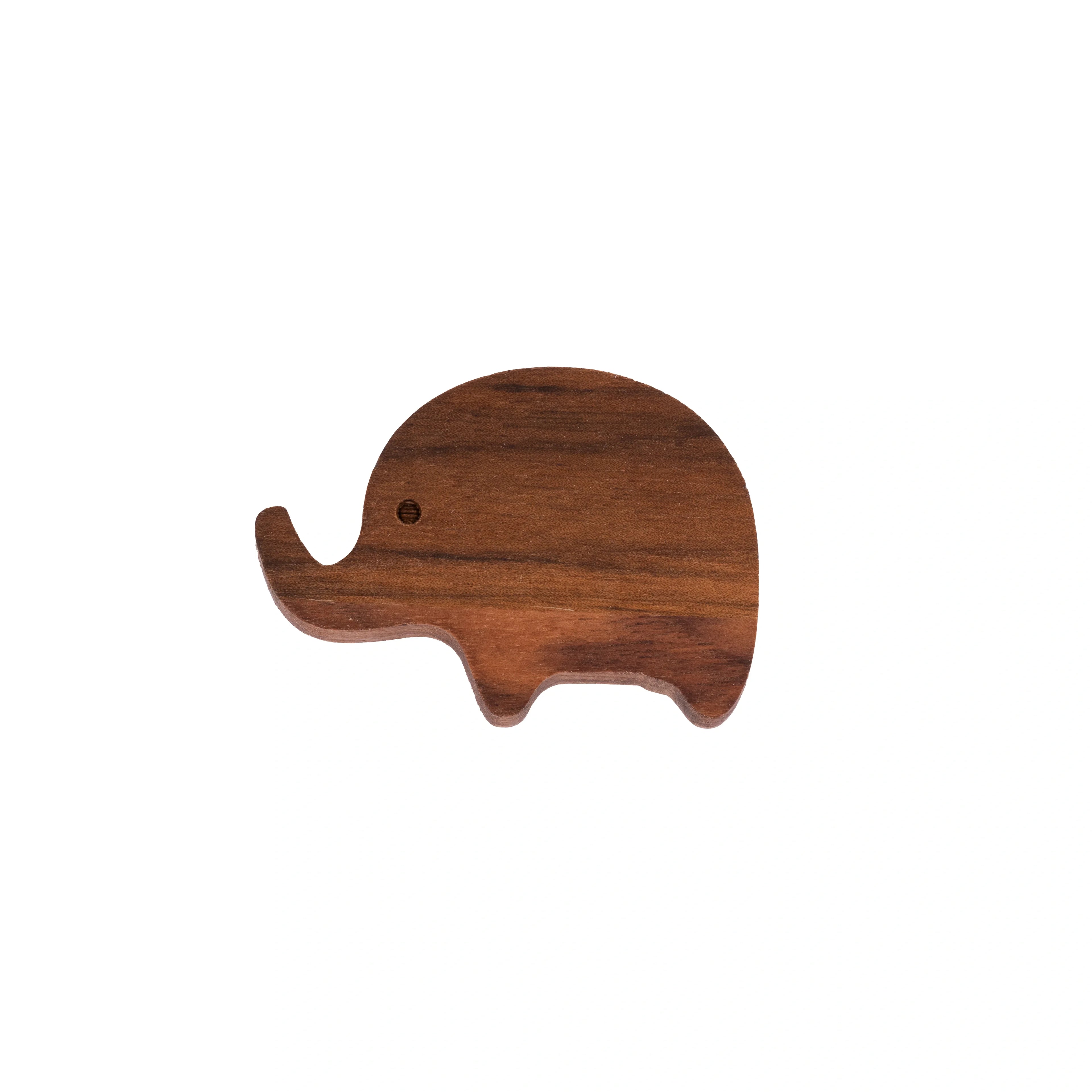 Mantara Elephant Wooden Knob W-0024 is a modern wooden knob and wall hook in brushed walnut finish, ideal for kids’ rooms, drawers, and cabinets.