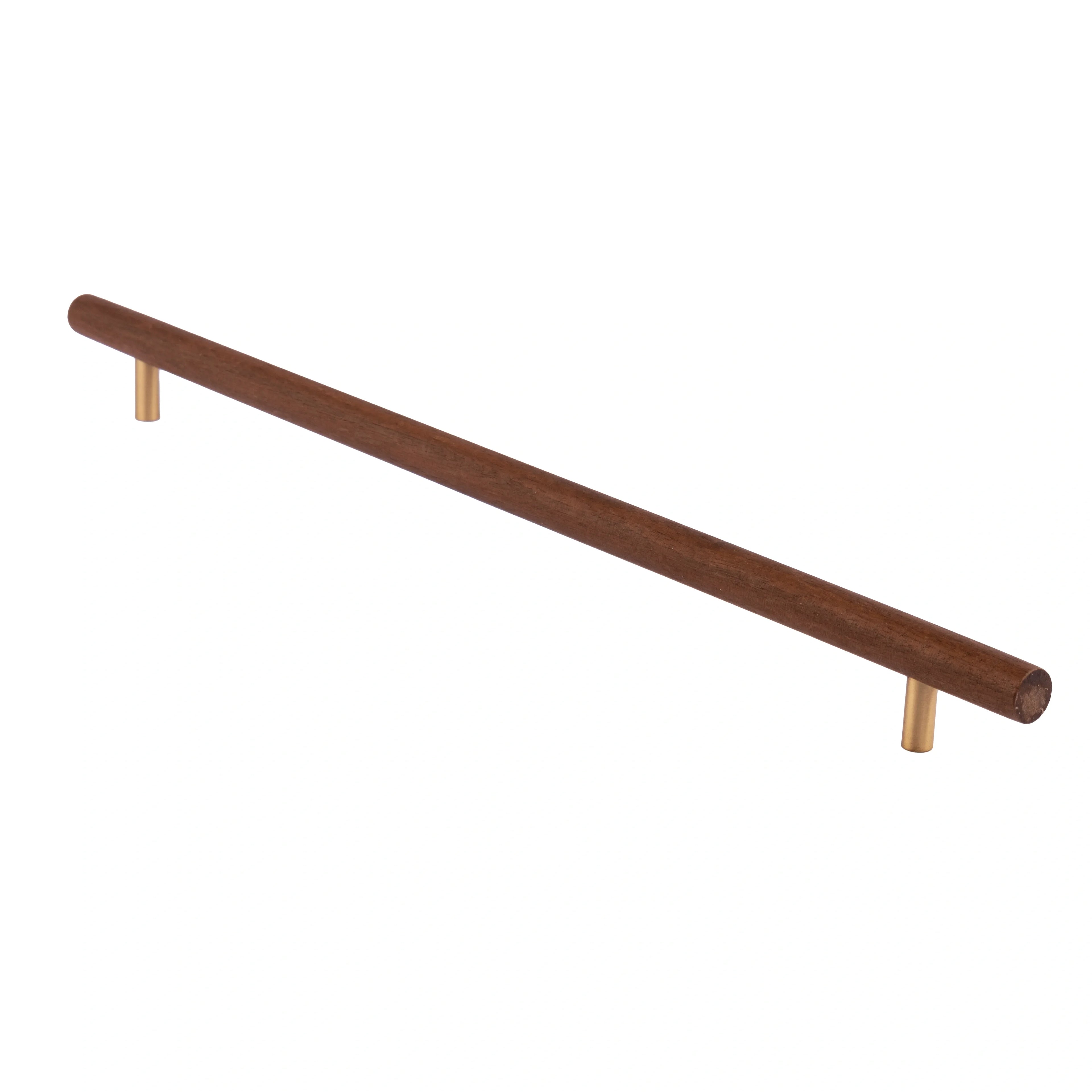 Mantara Tudor Handle W-0007 is a modern brass & walnut handle in brown, ideal for main doors, wardrobes & cabinets.