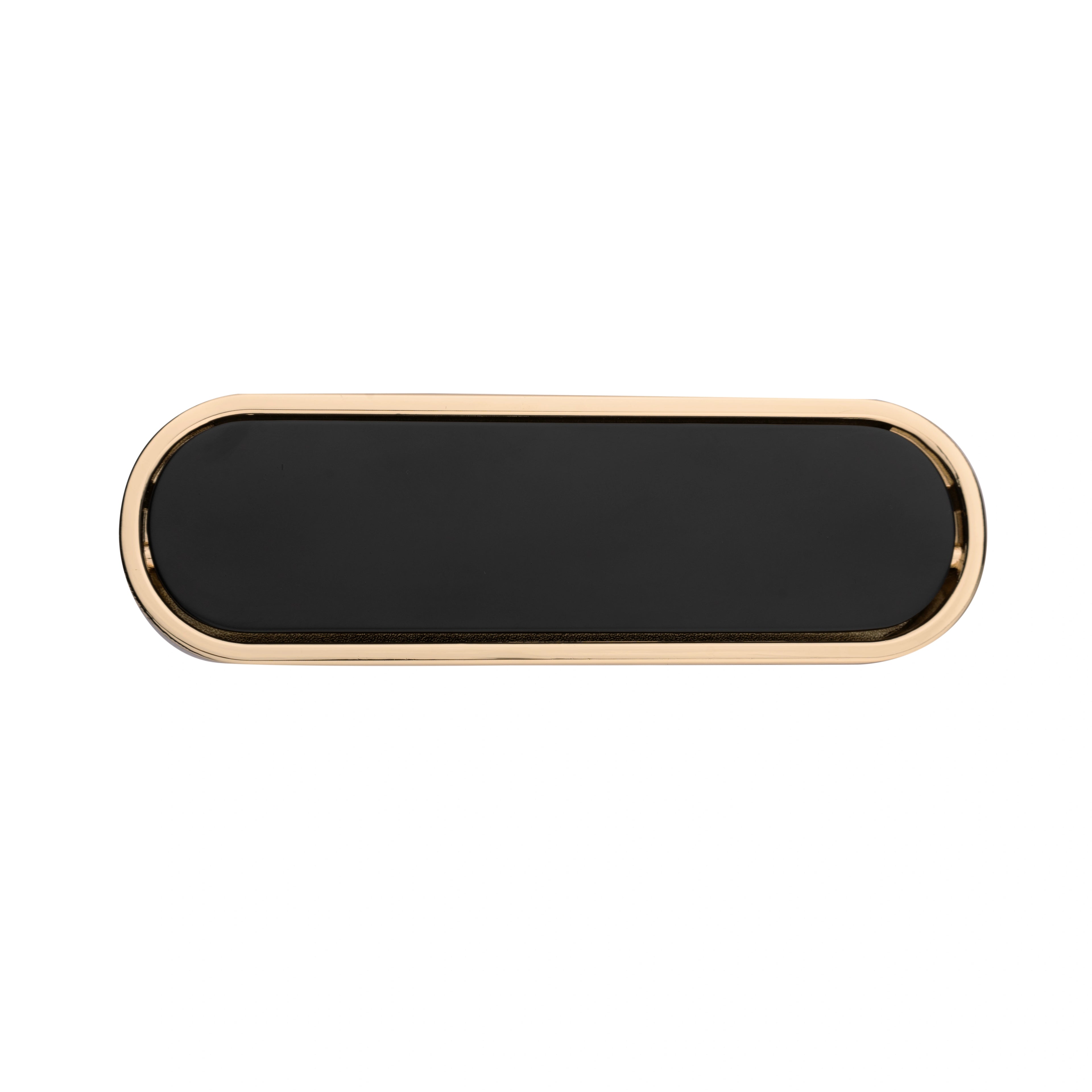 Mantara Concealed Round Handle Z-0010 is a modern zinc handle in matte black+gold, ideal for wardrobes and doors.