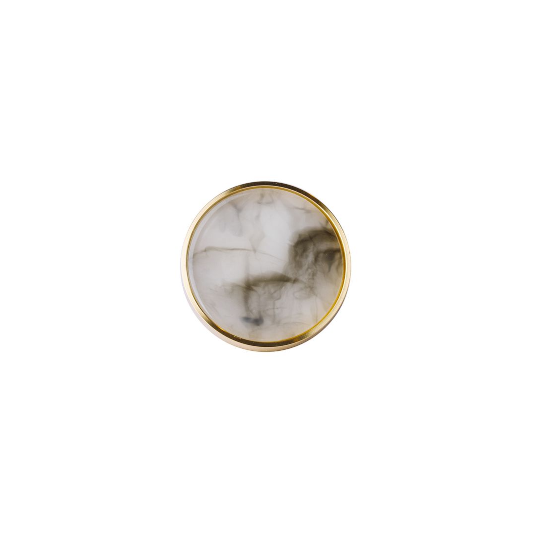 Galaxy round cabinet knob A-0005, water mist acrylic & brushed brass, dia40mm, for drawers & wardrobes by Mantara
