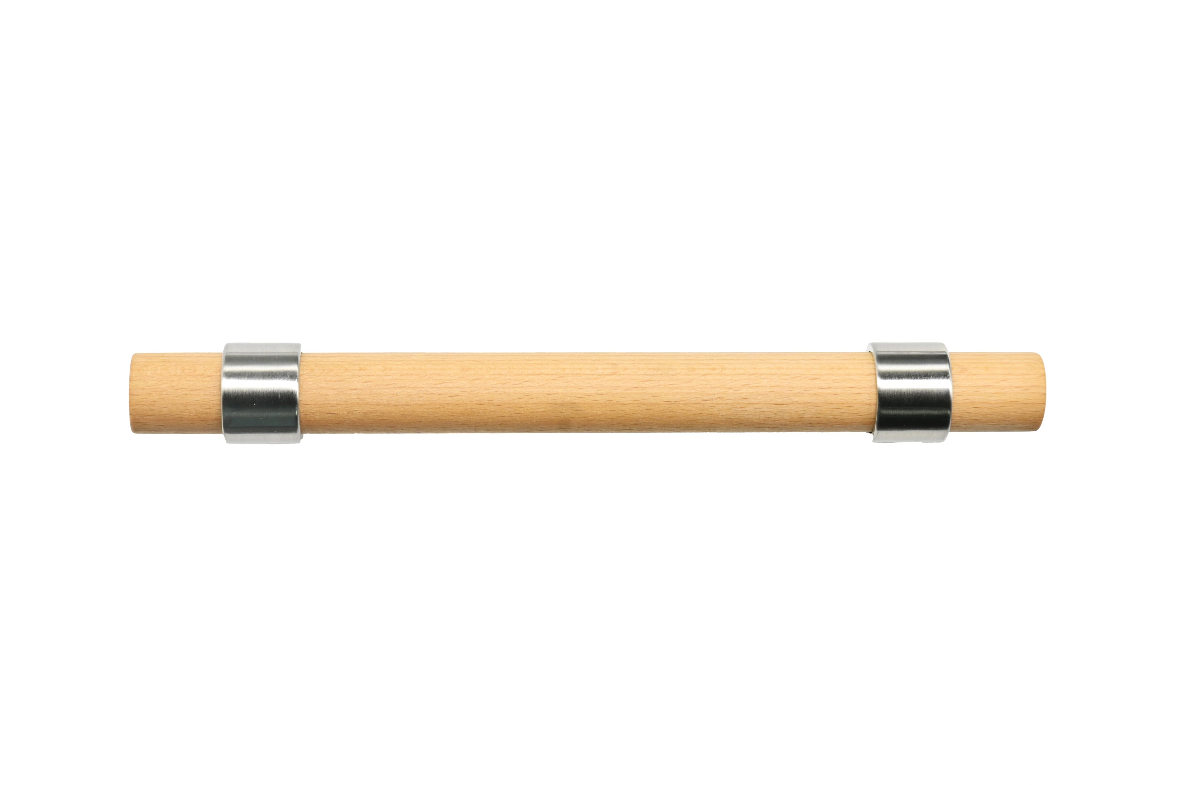 Mantara Walden Handle W-0035 is a modern zinc alloy and beech wood handle in silver ideal for kitchen and dresser drawers.