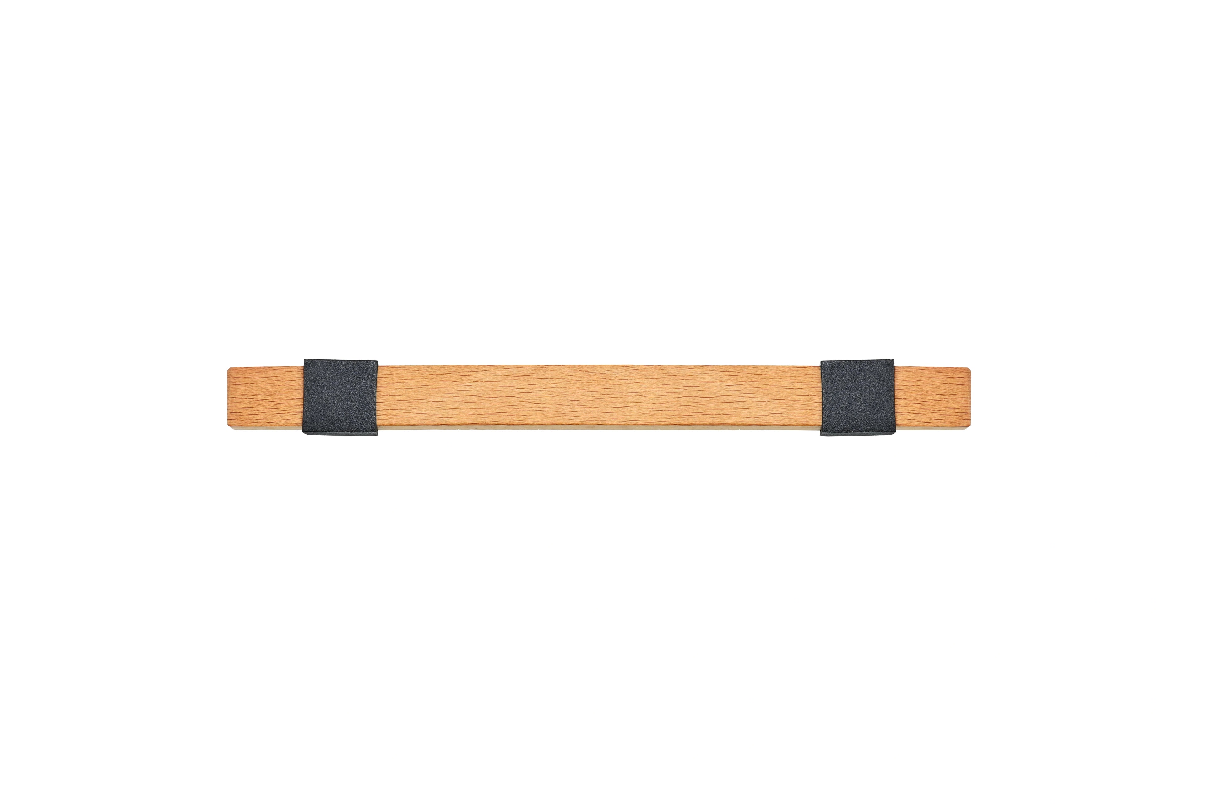 Mantara Lorien Handle W-0028 is a modern zinc and beech wood handle in black ideal for kitchen and dresser drawers.