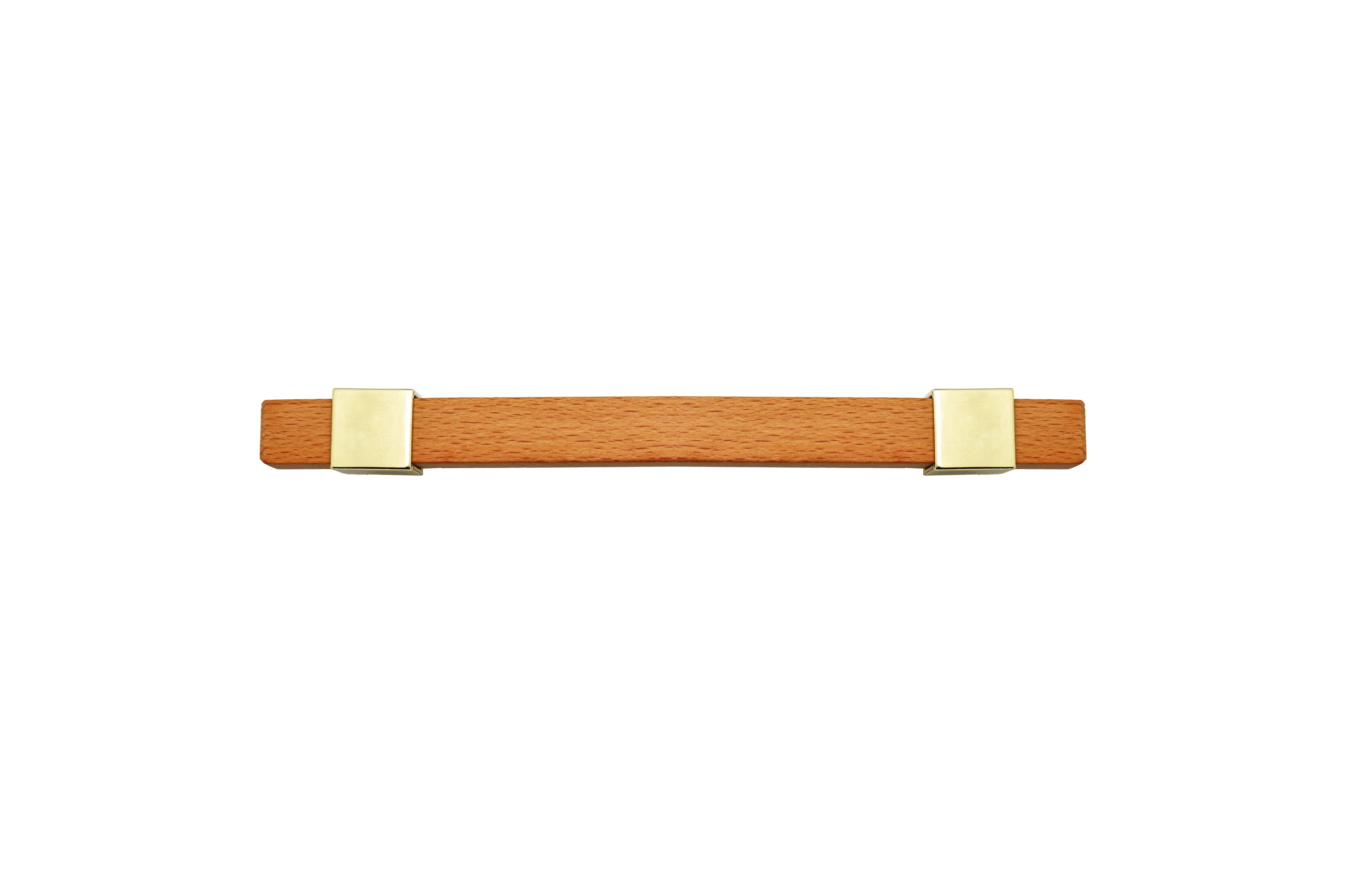 Mantara Lorien Handle W-0028 is a modern zinc and beech wood handle in Gold ideal for kitchen and dresser drawers.