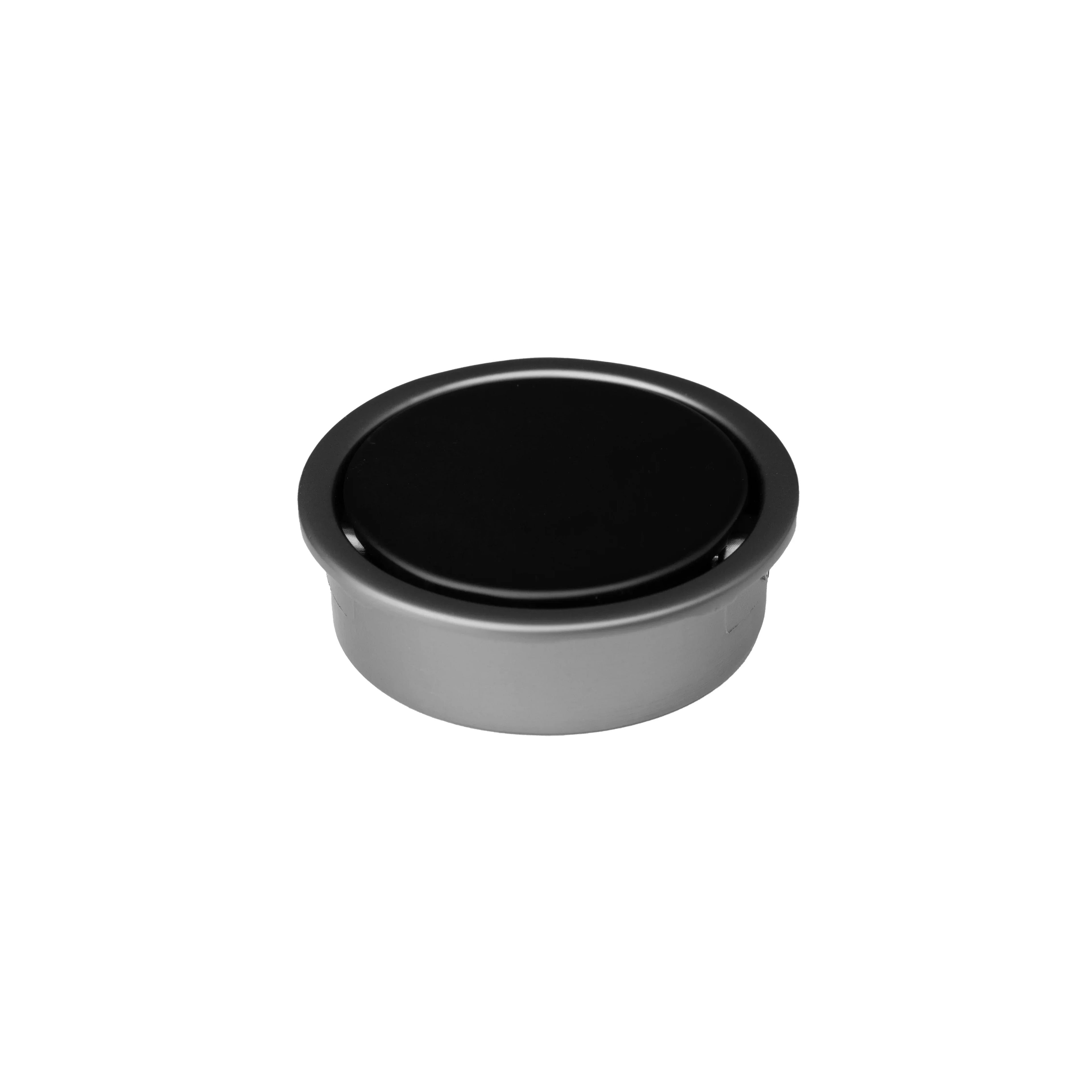 Mantara Concealed Round Handle Z-0010 is a modern zinc handle in matte black+grey, ideal for wardrobes and doors.