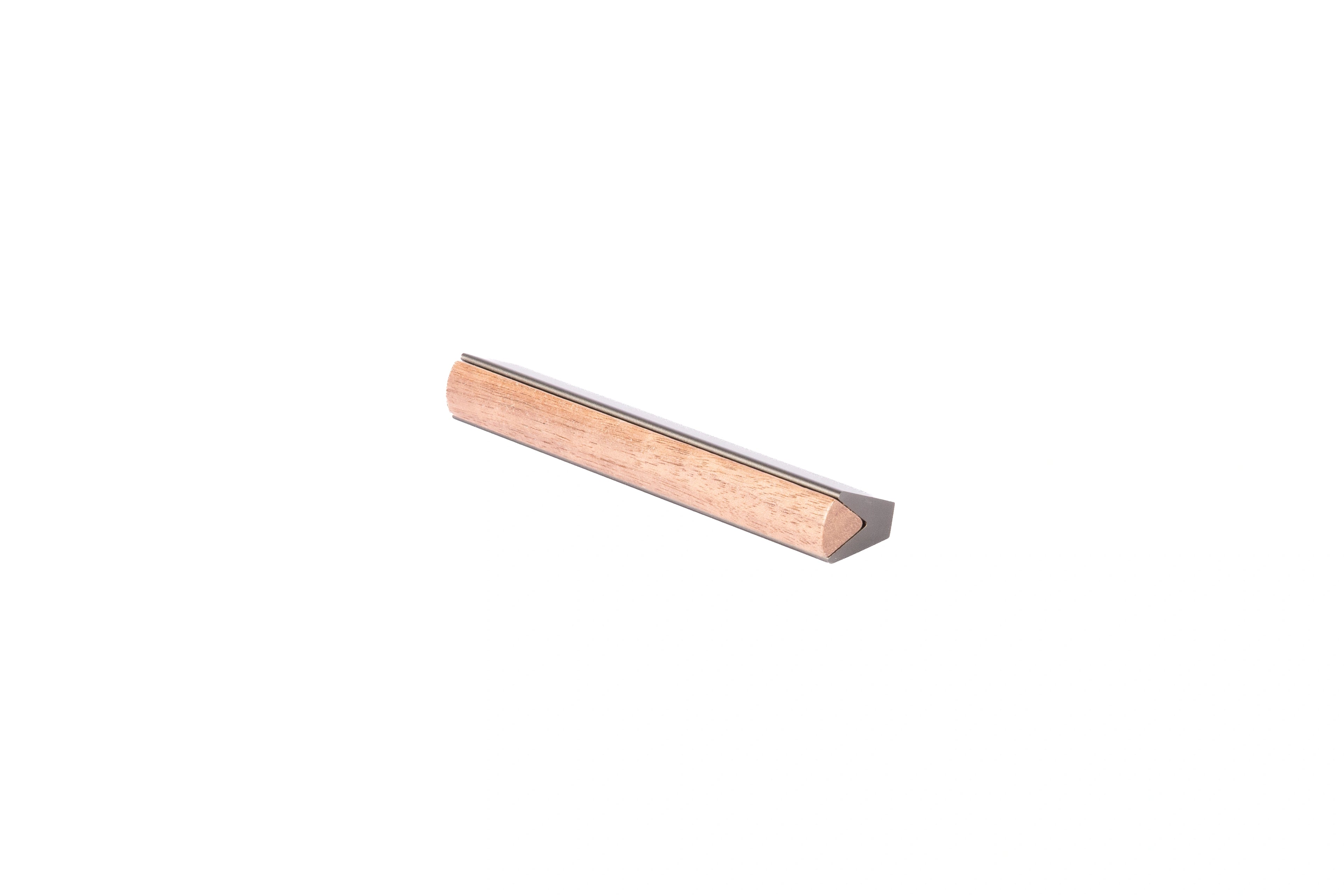 Drawer pull handle, Wood+aluminium, brown brushed finish, Mantara, Esha Handle W-0016, perfect for kitchen drawers and dressers