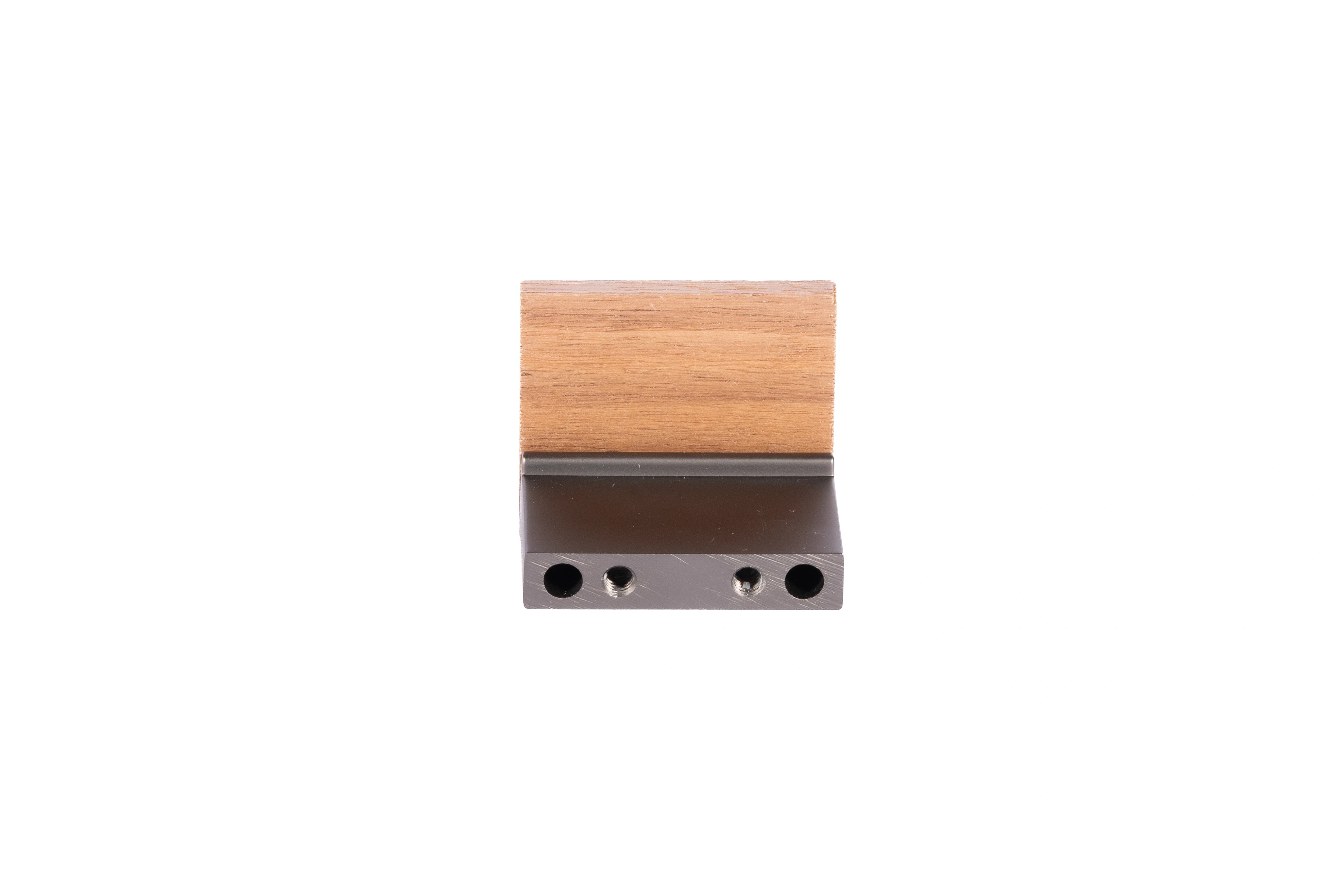 Mantara Amity Knob W-0018 is a modern zinc alloy and walnut knob in brushed grey, ideal for kitchen and dresser drawers.
