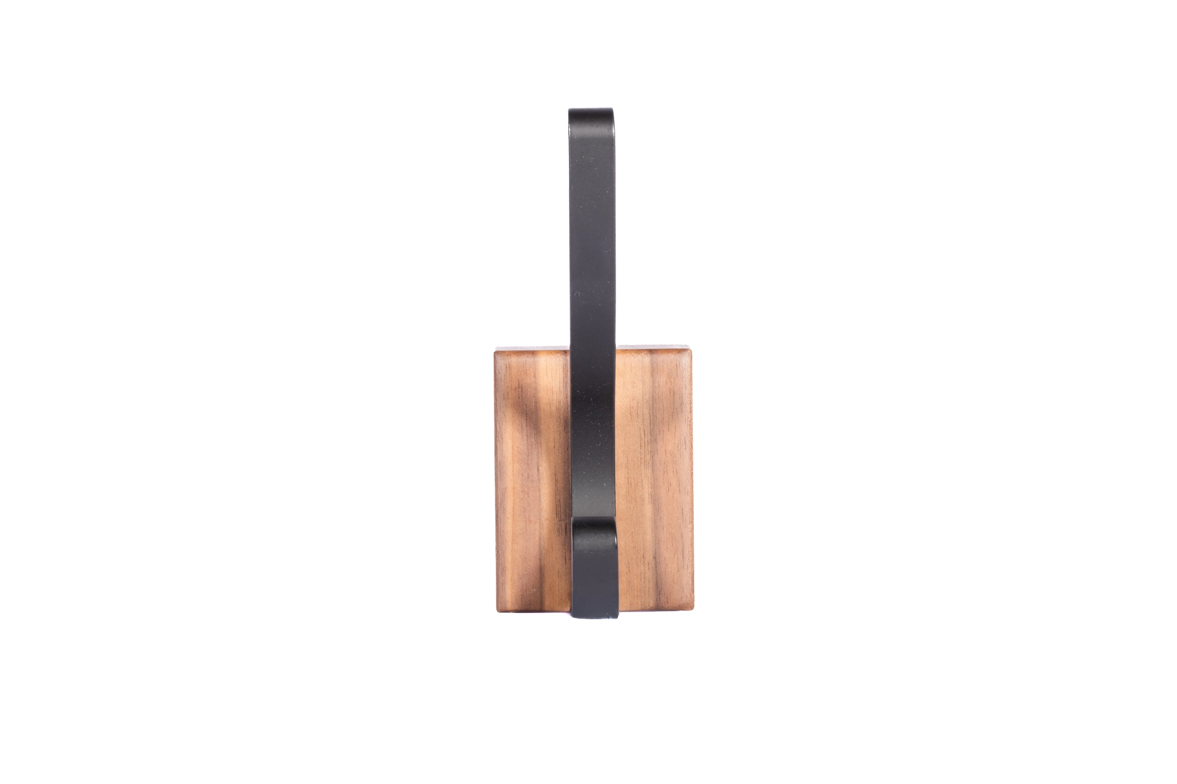 Mantara Thorne Hook W-0032 is a modern space aluminum and walnut hook in black and ideal for kitchen and dresser drawers.