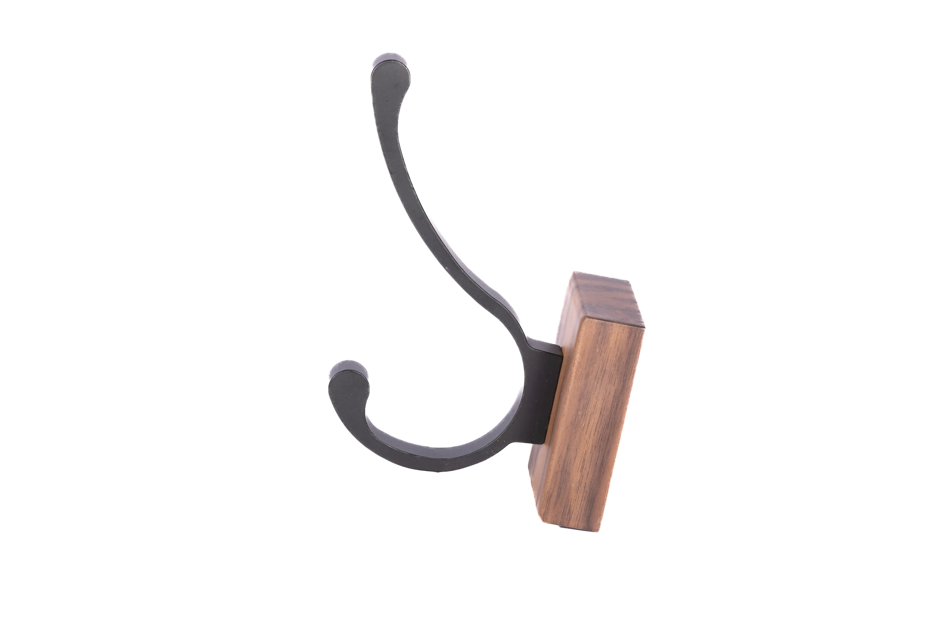 Mantara Thorne Hook W-0032 is a modern space aluminum and walnut hook in black and ideal for kitchen and dresser drawers.