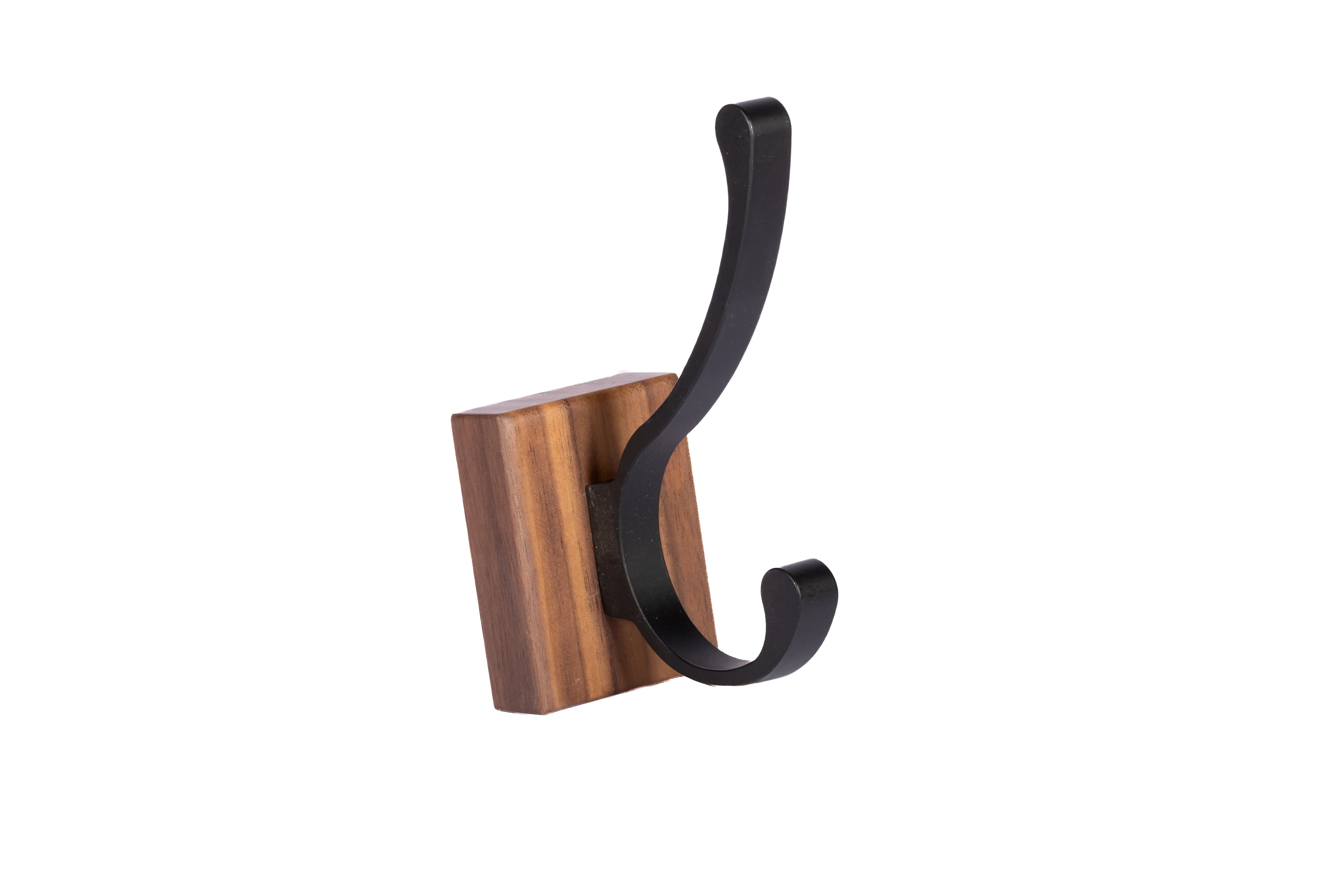 Mantara Thorne Hook W-0032 is a modern space aluminum and walnut hook in black and ideal for kitchen and dresser drawers.