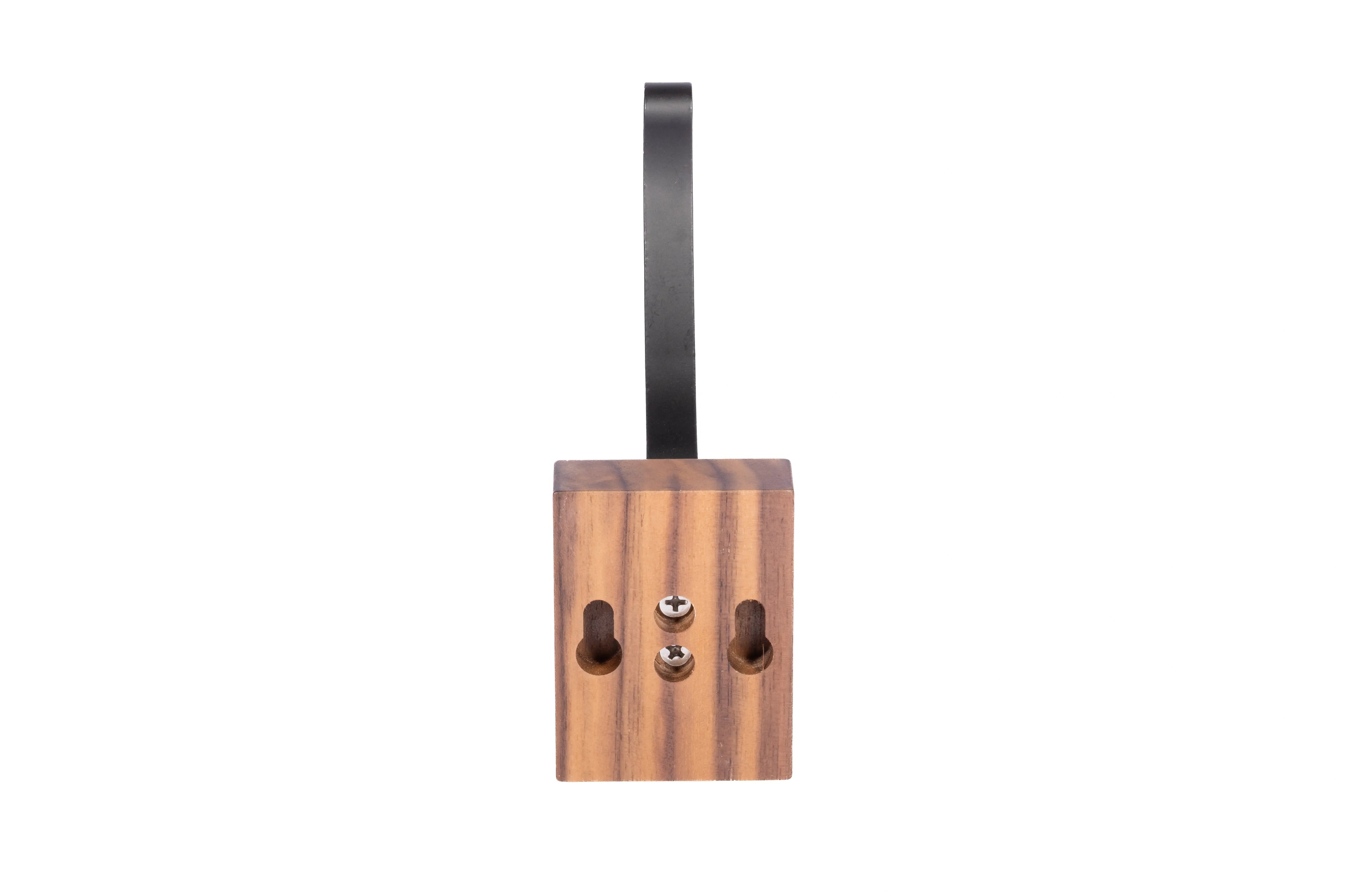 Mantara Thorne Hook W-0032 is a modern space aluminum and walnut hook in black and ideal for kitchen and dresser drawers.
