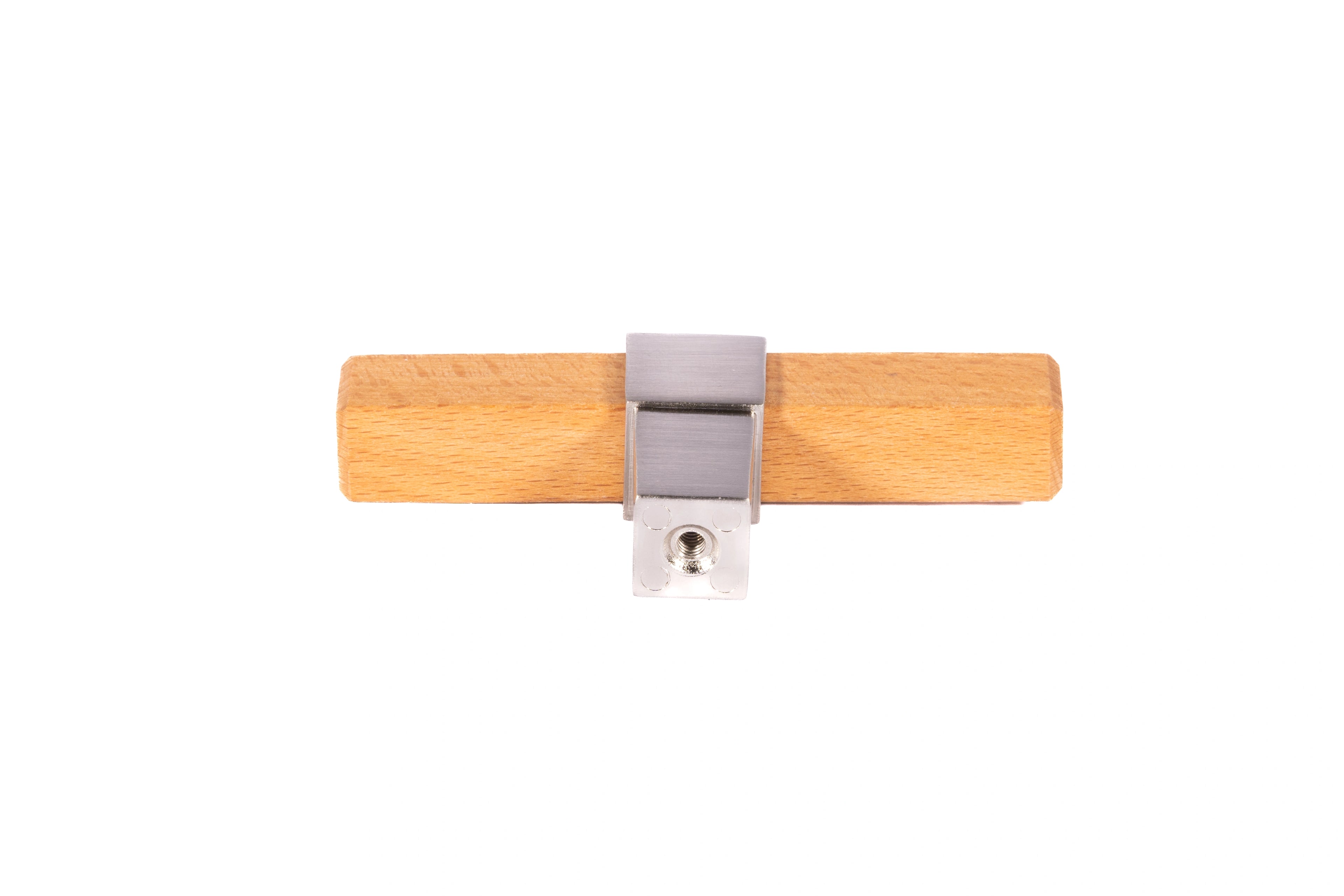 Mantara Lorien Handle W-0028 is a modern zinc and beech wood Tbar in Silver ideal for kitchen and dresser drawers.