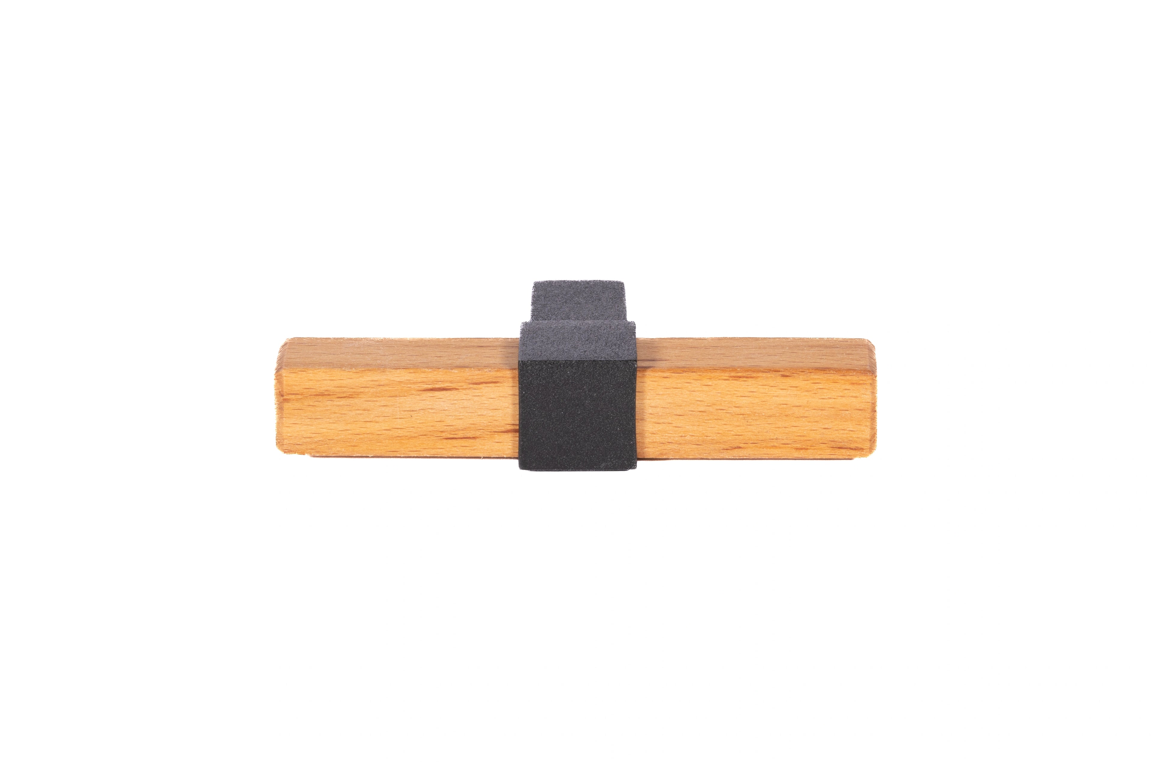 Mantara Lorien Handle W-0028 is a modern zinc and beech wood Tbar in black ideal for kitchen and dresser drawers.