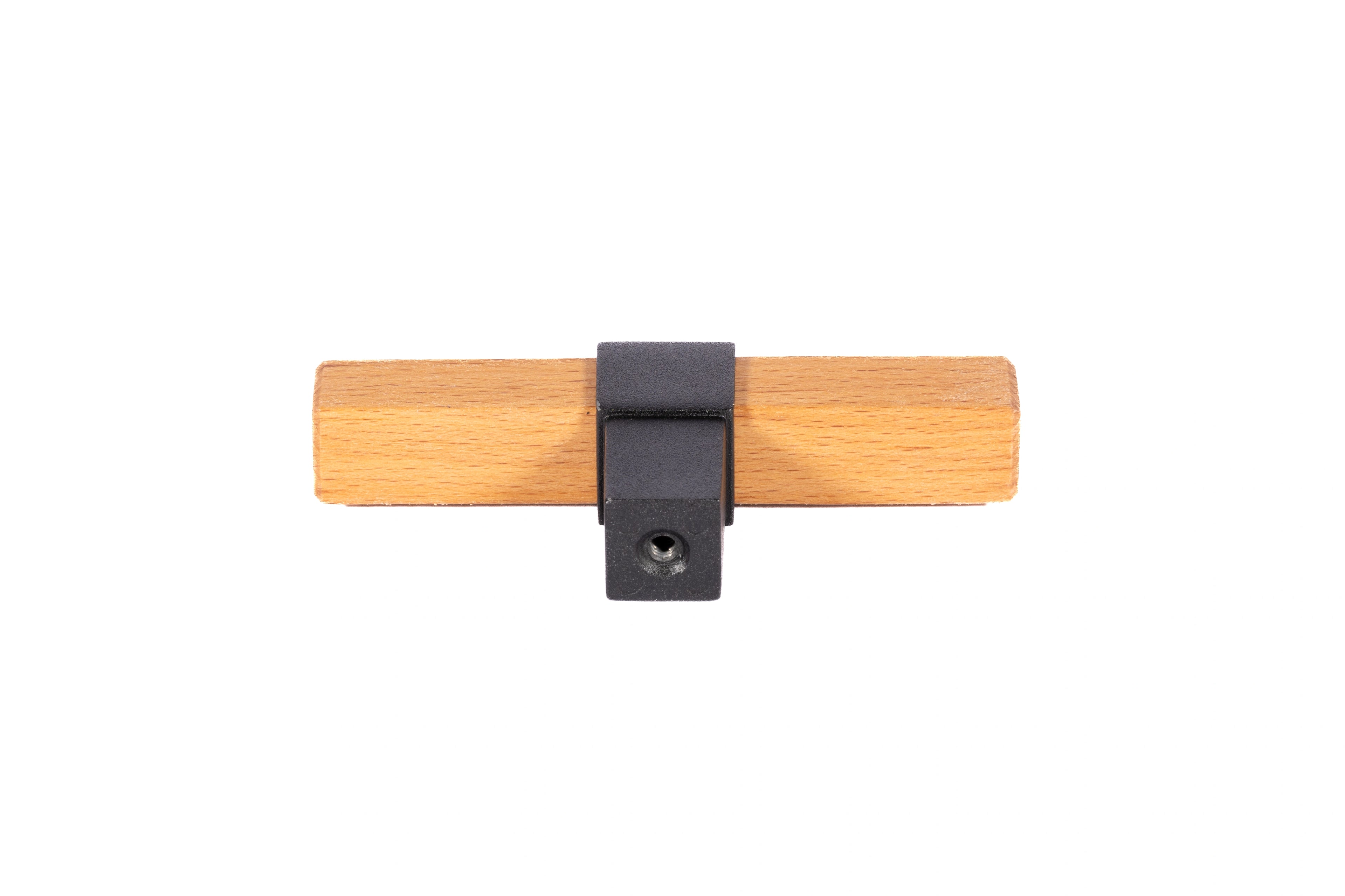 Mantara Lorien Handle W-0028 is a modern zinc and beech wood Tbar in black ideal for kitchen and dresser drawers.