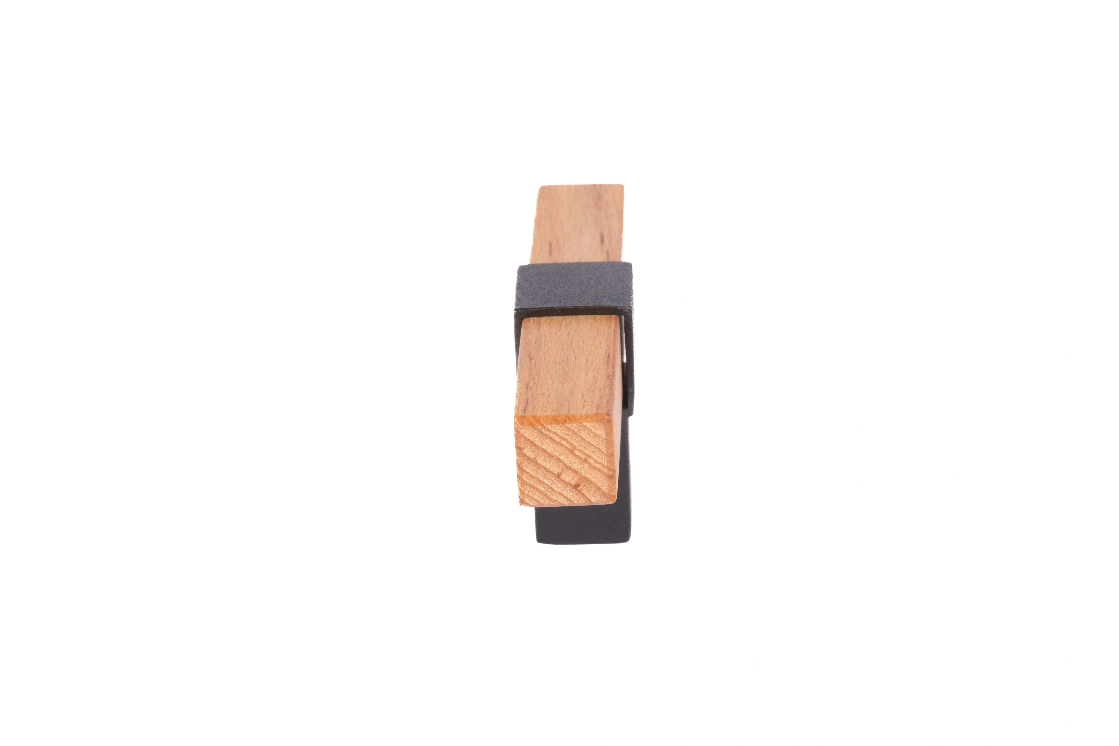 Mantara Lorien Handle W-0028 is a modern zinc and beech wood Tbar in black ideal for kitchen and dresser drawers.