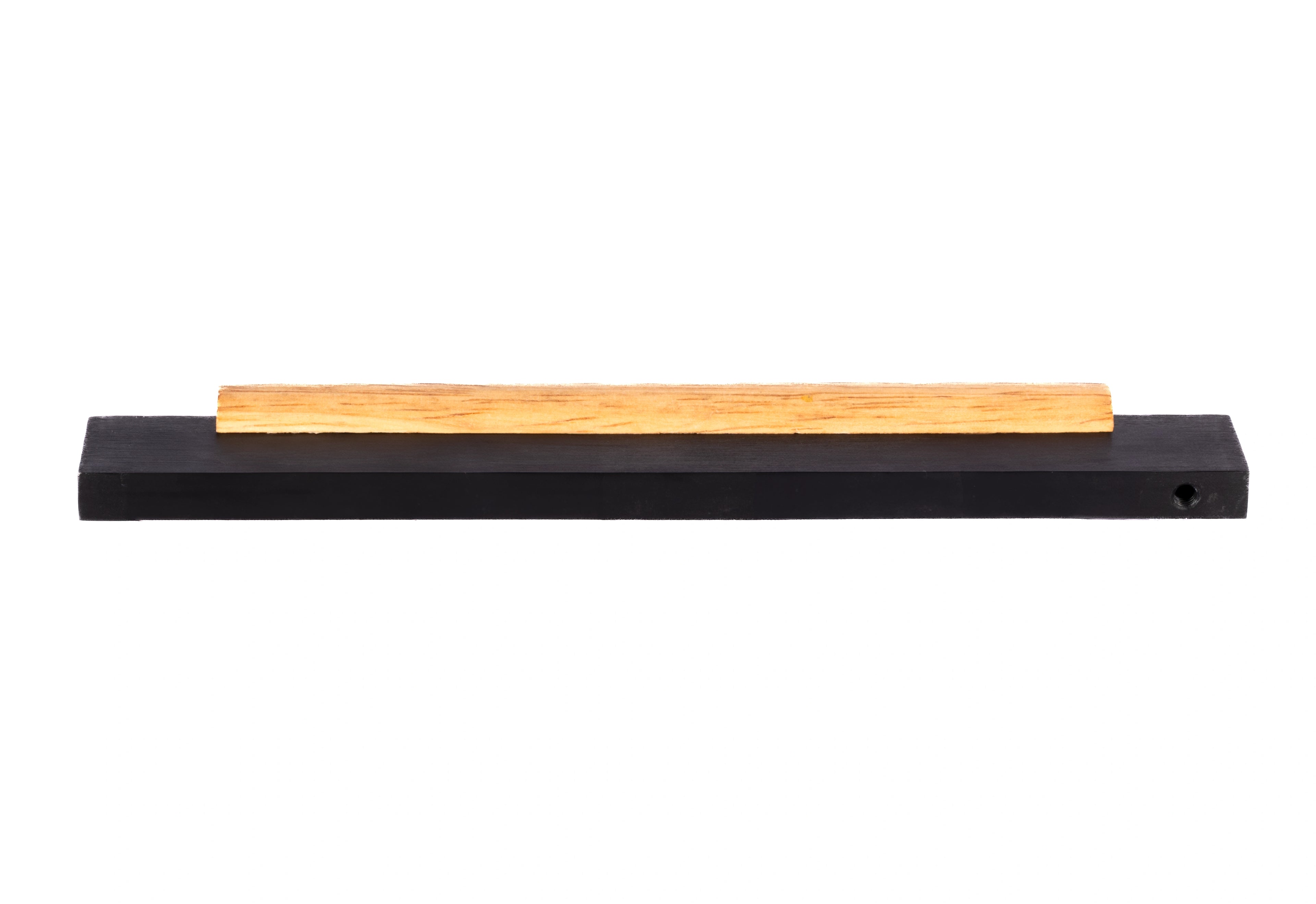 Mantara Oakley Handle W-0033 is a modern zinc alloy and beech wood handle in black, ideal for kitchen and dresser drawers.