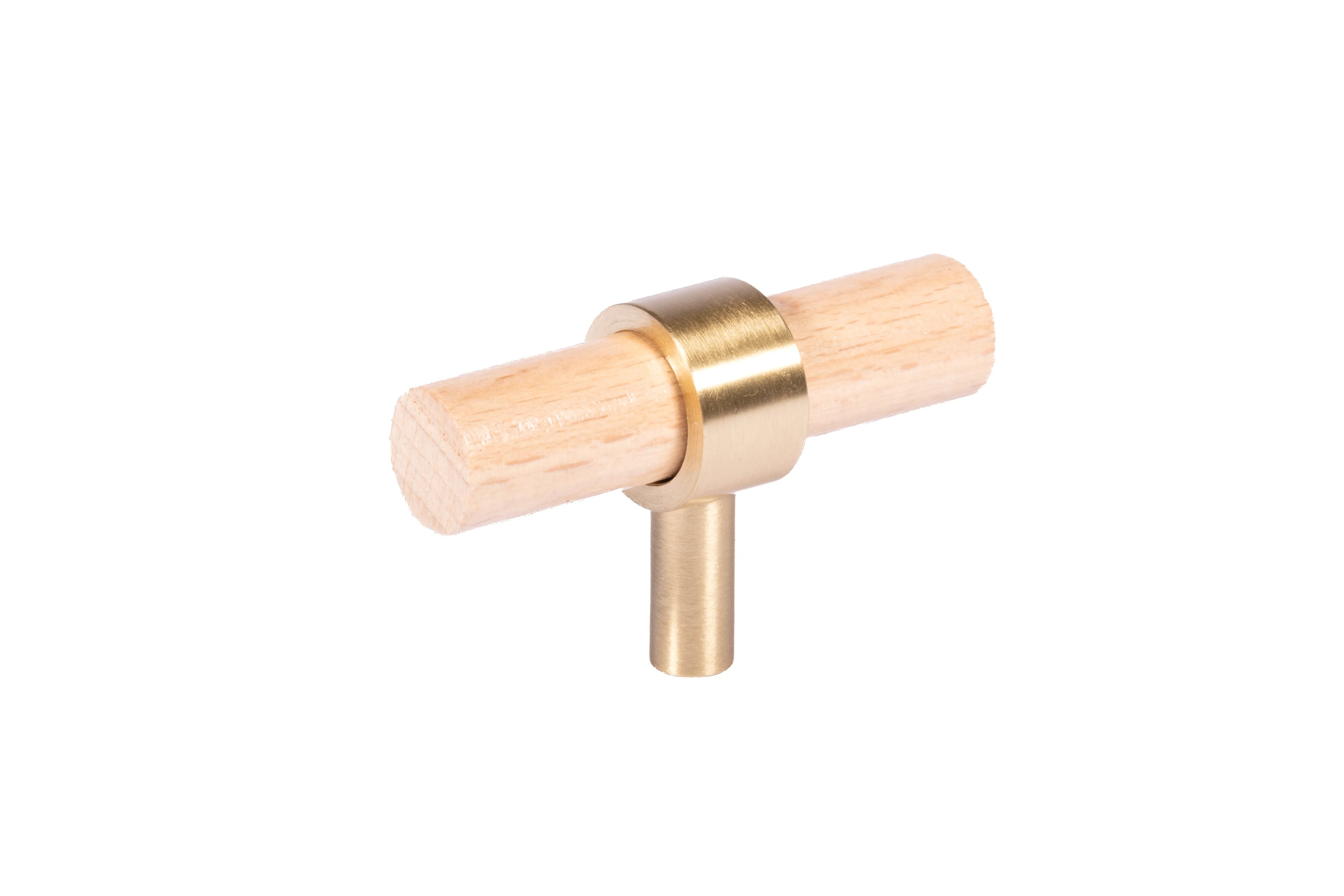 Mantara Aranya Handle W-0053 polished beech wood handle for kitchen and dresser drawers, modern design, pack of 1.