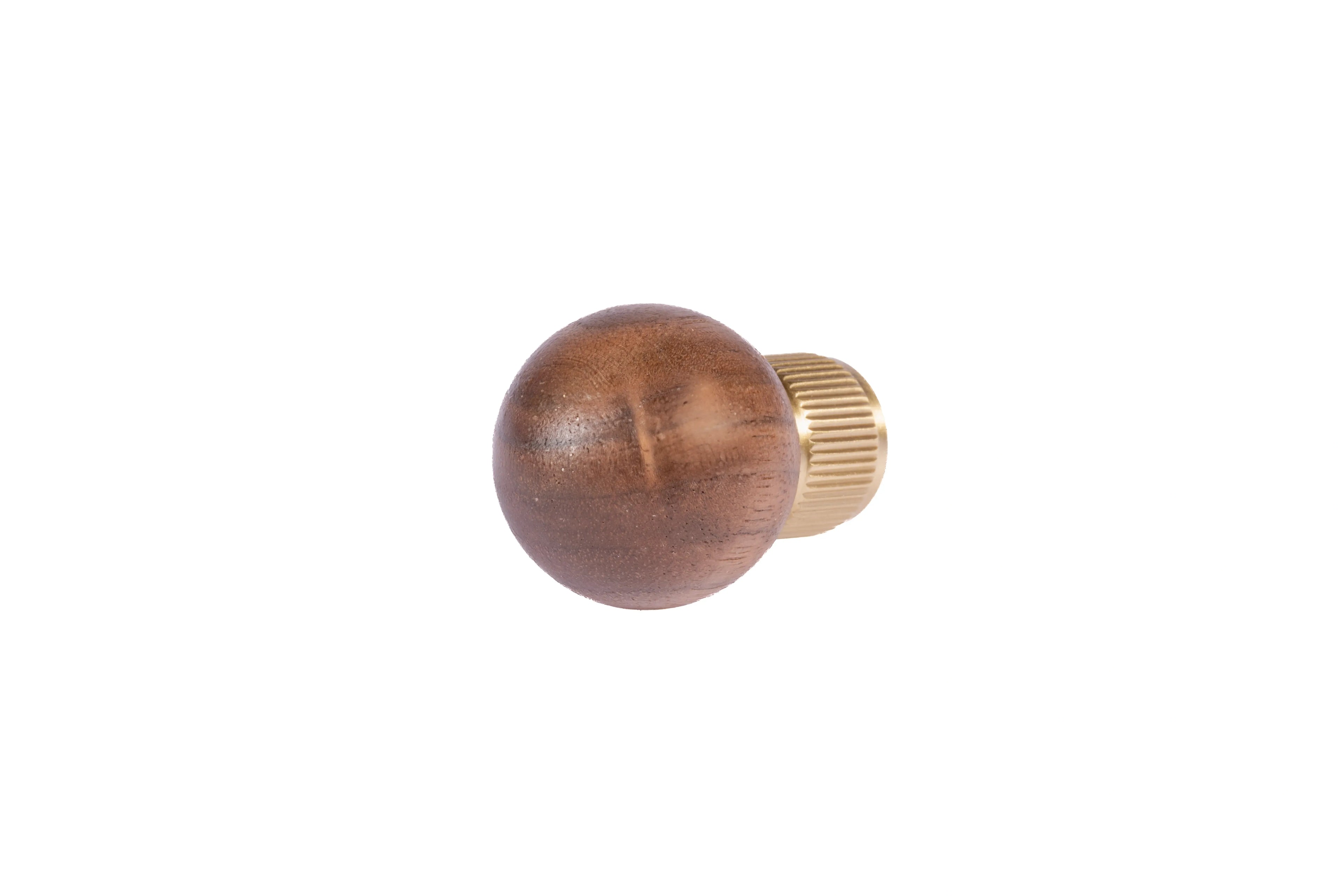 Mantara Mahara Knob W-0055 is a modern walnut wood knob with brushed finish, ideal for kitchen and dresser drawers.