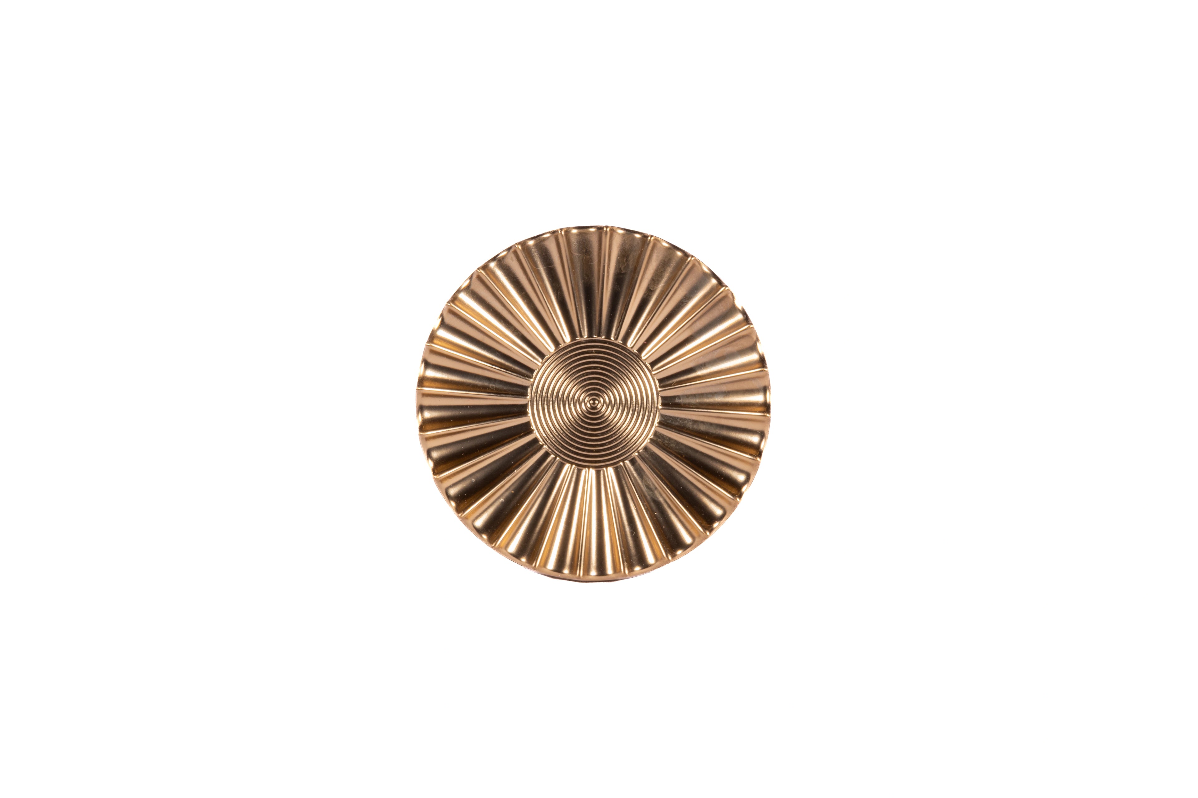 Mantara Orana Knob Z-0039 is a modern zinc knob in brushed gold finish, ideal for kitchen and dresser drawers.