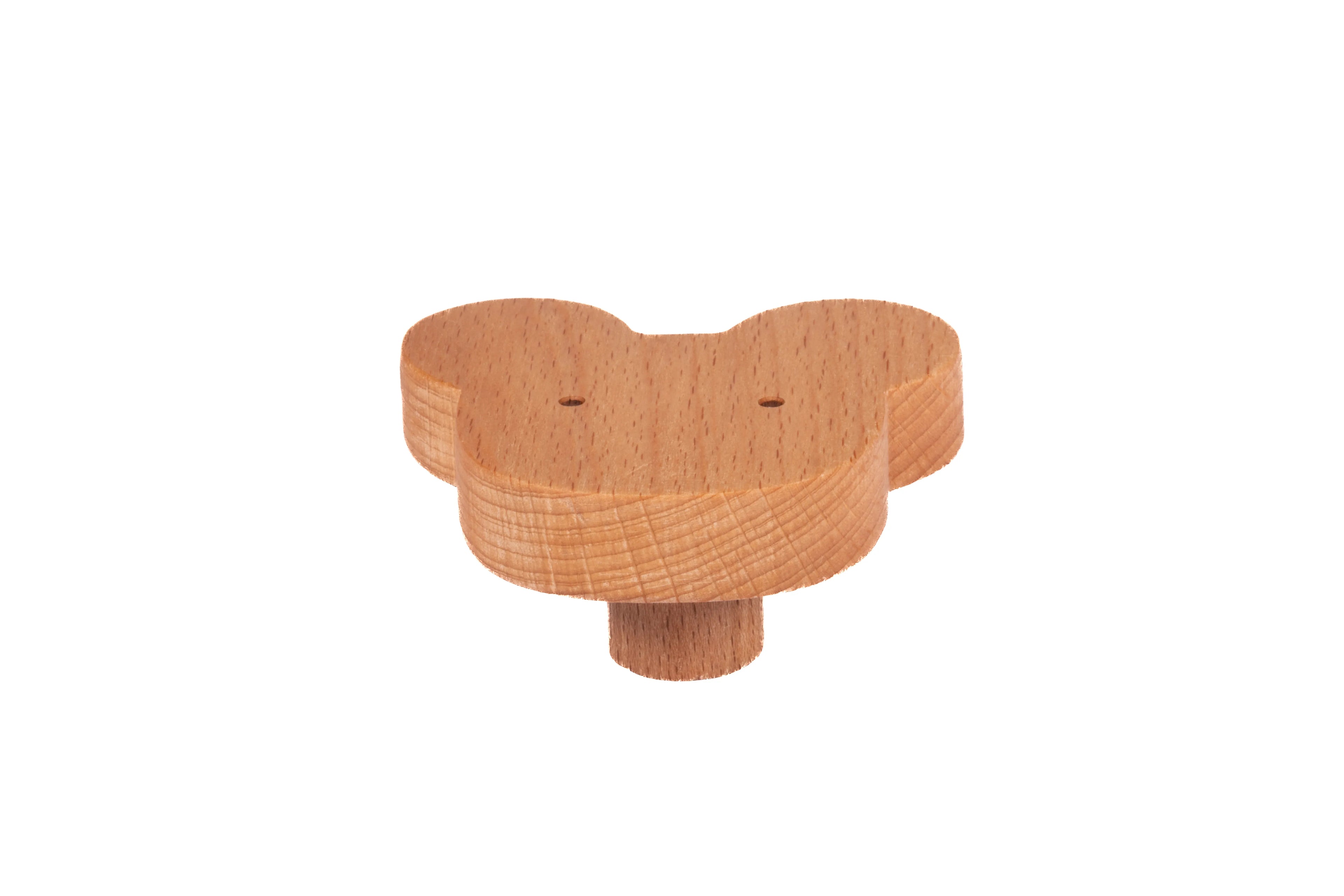 Mantara Mouse Knob W-0024 is a modern beige wooden knob/hook in brushed finish, ideal for kids’ rooms, drawers, and cabinets