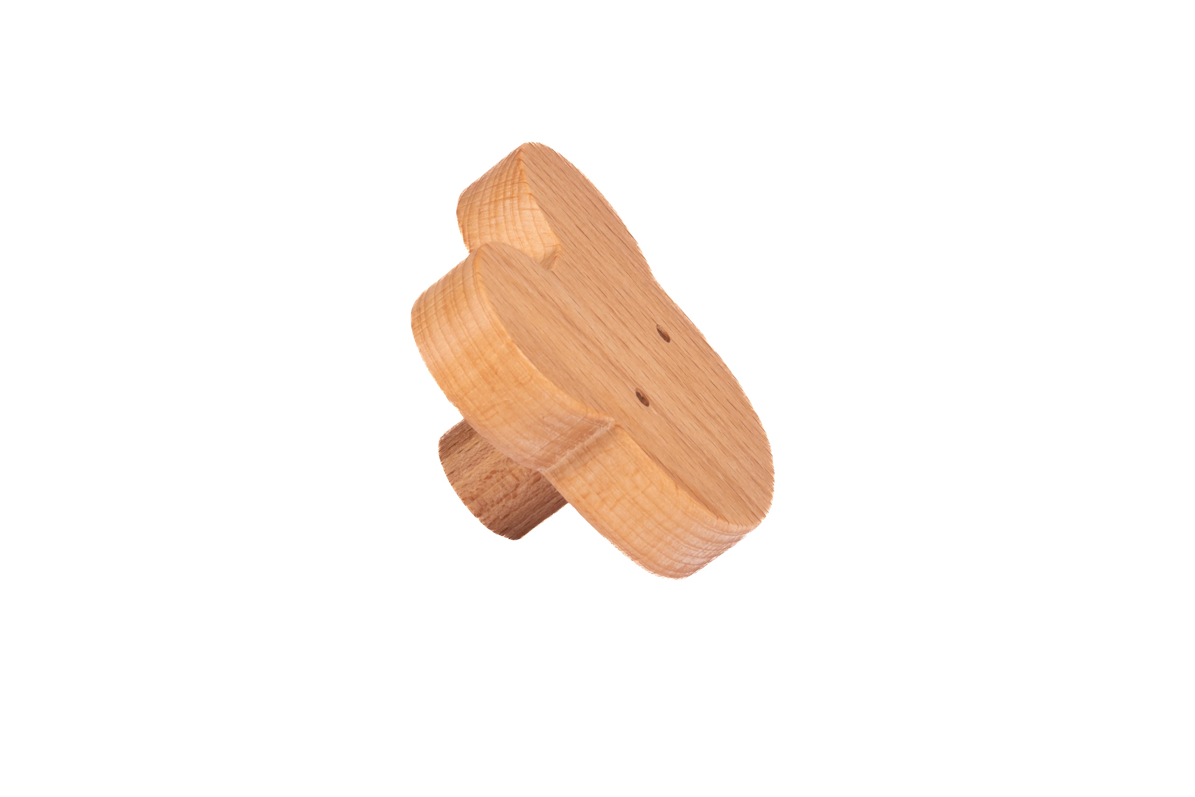 Mantara Mouse Knob W-0024 is a modern beige wooden knob/hook in brushed finish, ideal for kids’ rooms, drawers, and cabinets