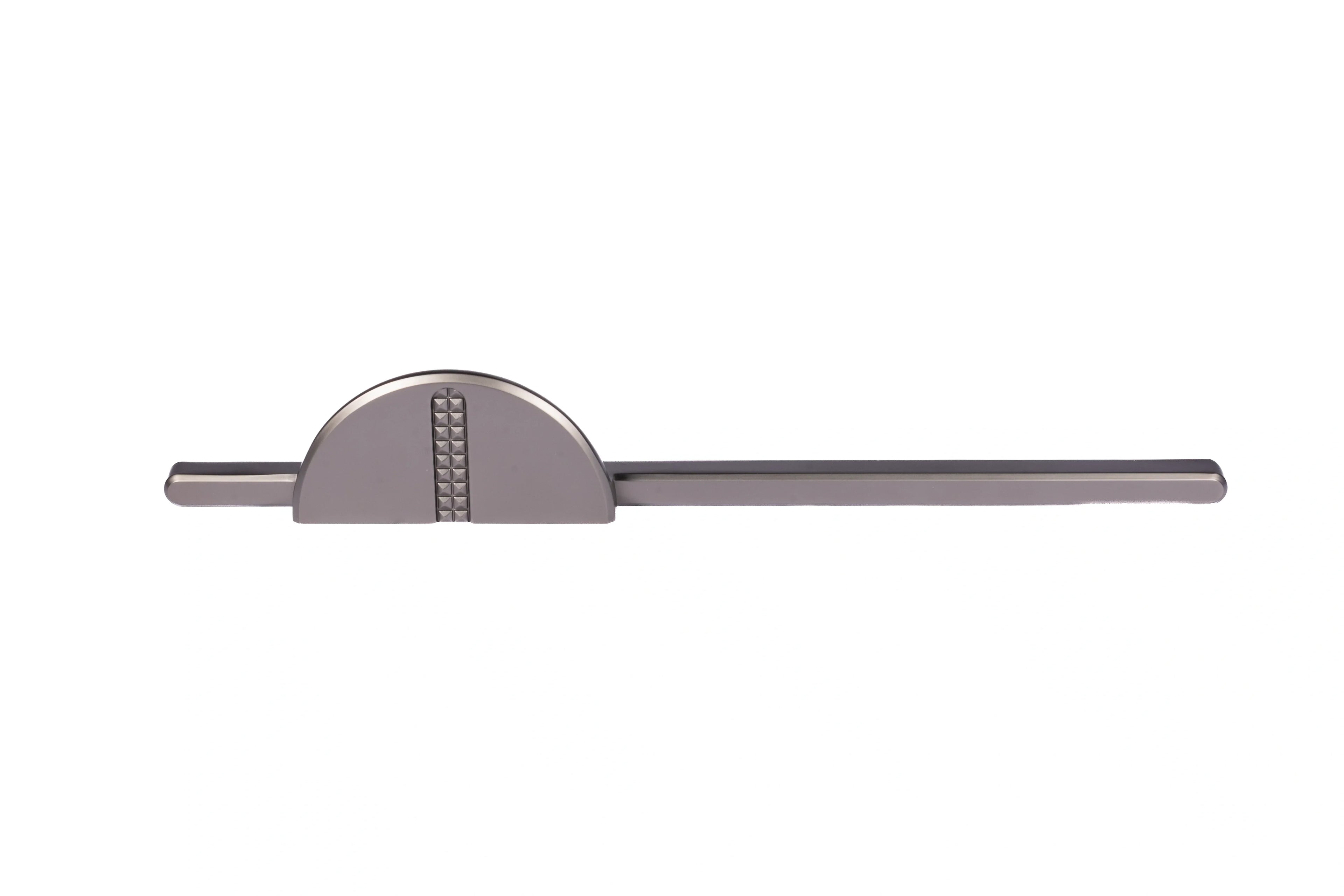 Mantara Noor Handle Z-0037 is a modern zinc handle in brushed grey finish, ideal for kitchen and dresser drawers.
