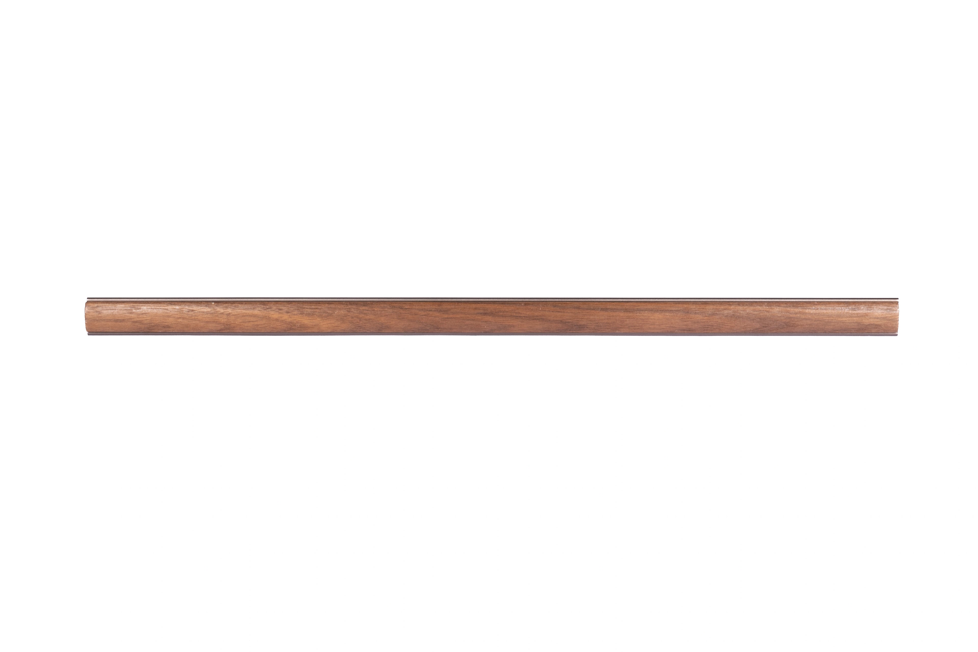 Drawer pull handle, Wood+aluminium, brown brushed finish, Mantara, Esha Handle W-0016, perfect for kitchen drawers and dressers