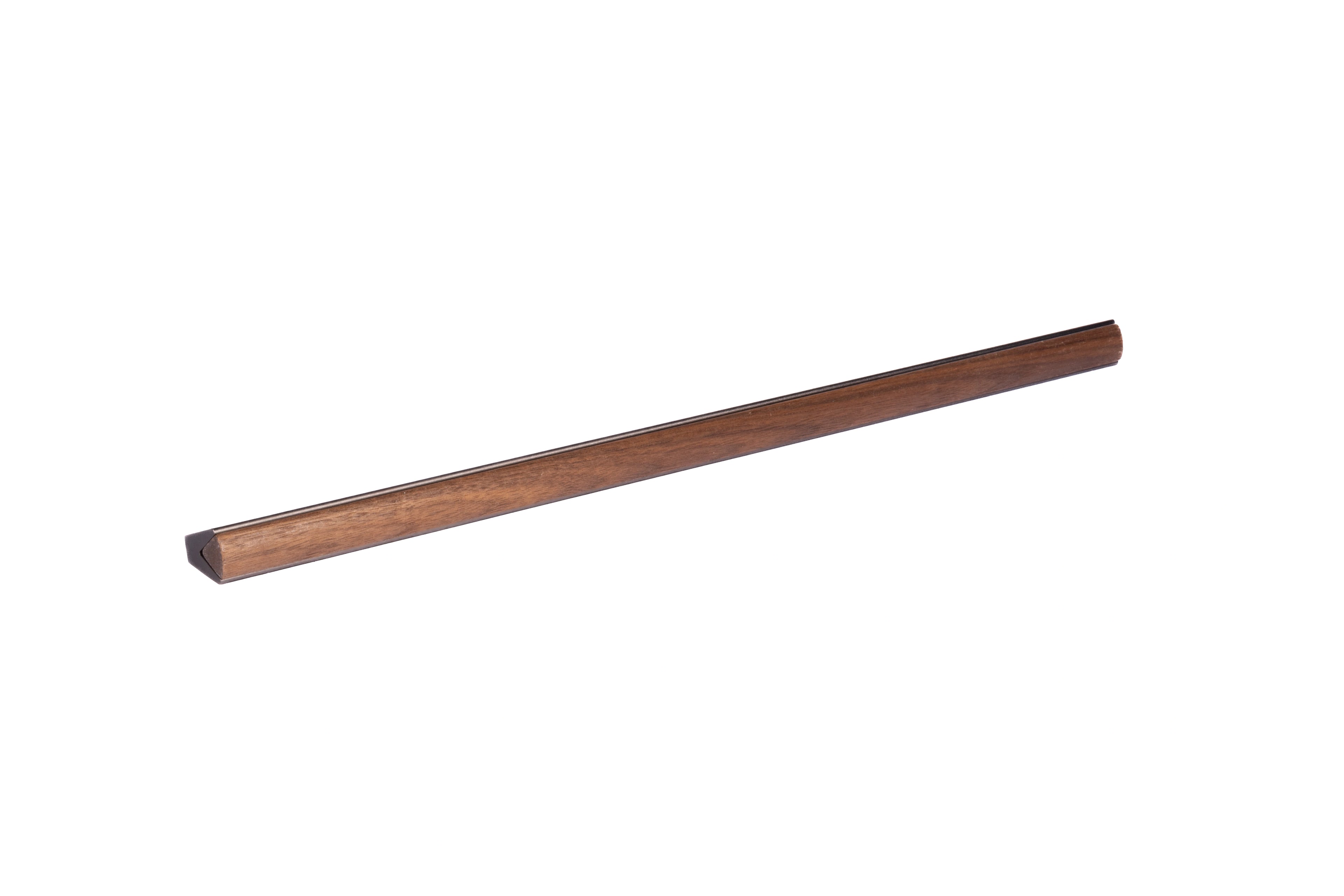 Drawer pull handle, Wood+aluminium, brown brushed finish, Mantara, Esha Handle W-0016, perfect for kitchen drawers and dressers