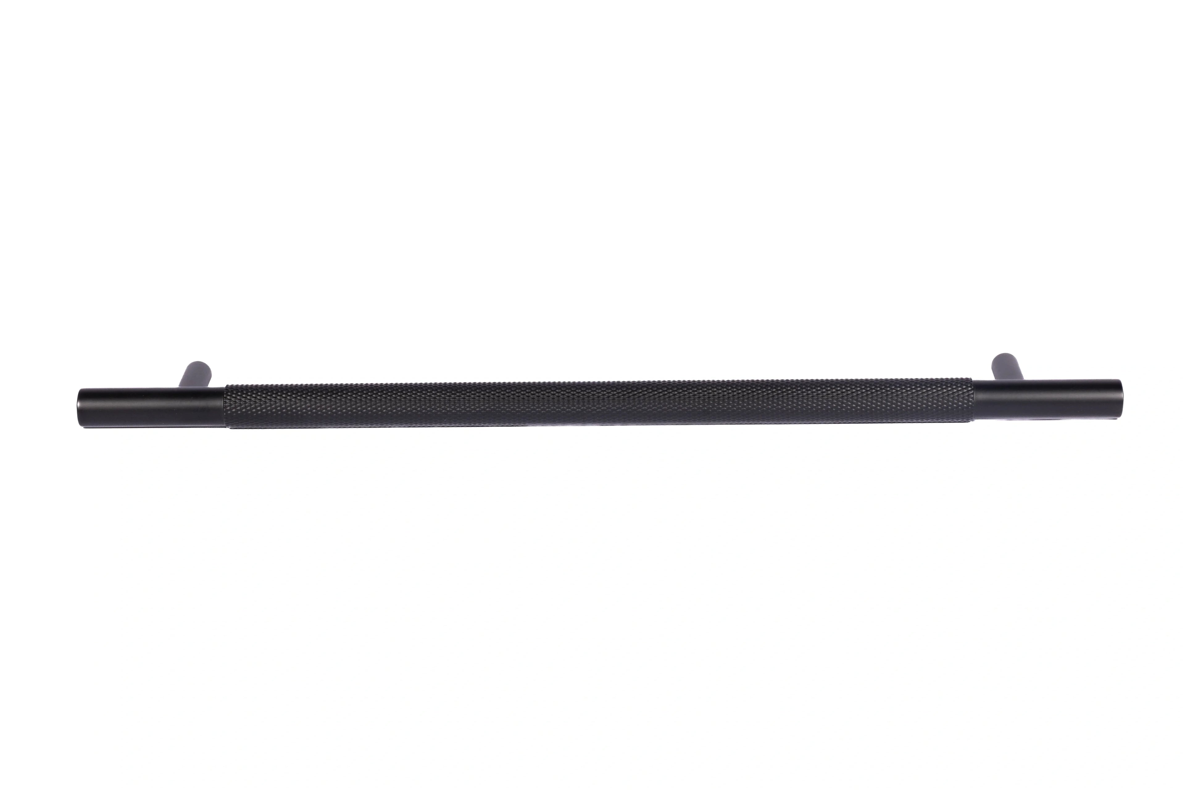 Mantara Enigma Handle B-0061 is a modern brushed brass handle in black, ideal for cupboards and drawers.