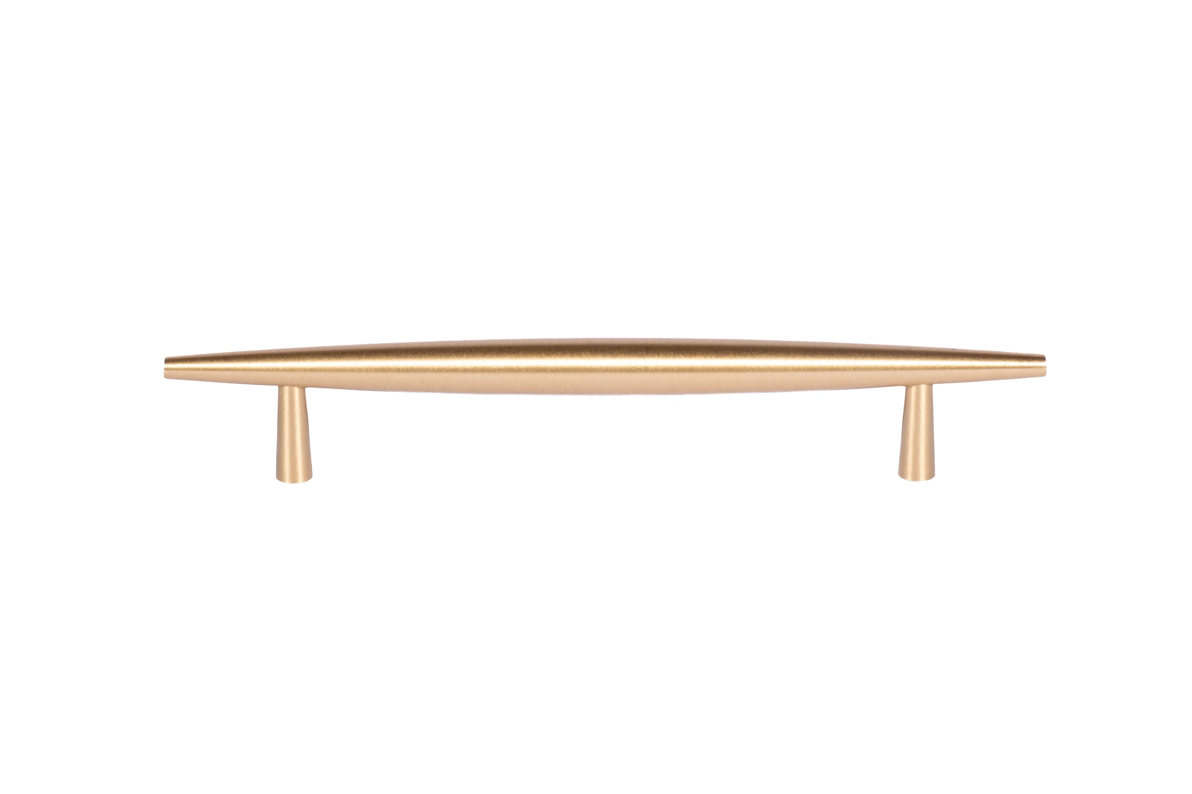 Mantara Gilded T Bar Handle B-0072 is a modern brass handle in brushed gold, ideal for wardrobes, doors, and kitchens.