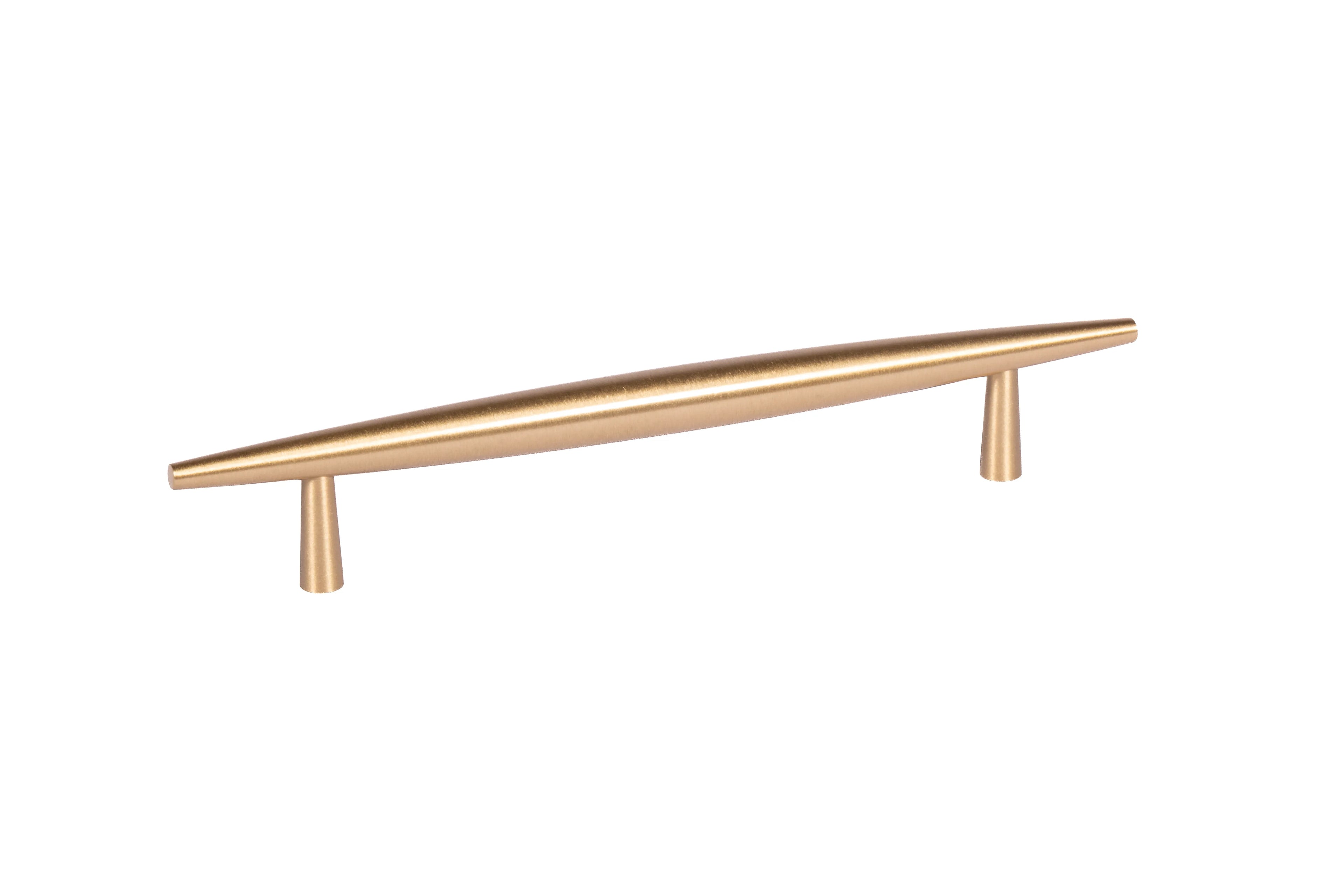 Mantara Gilded T Bar Handle B-0072 is a modern brass handle in brushed gold, ideal for wardrobes, doors, and kitchens.
