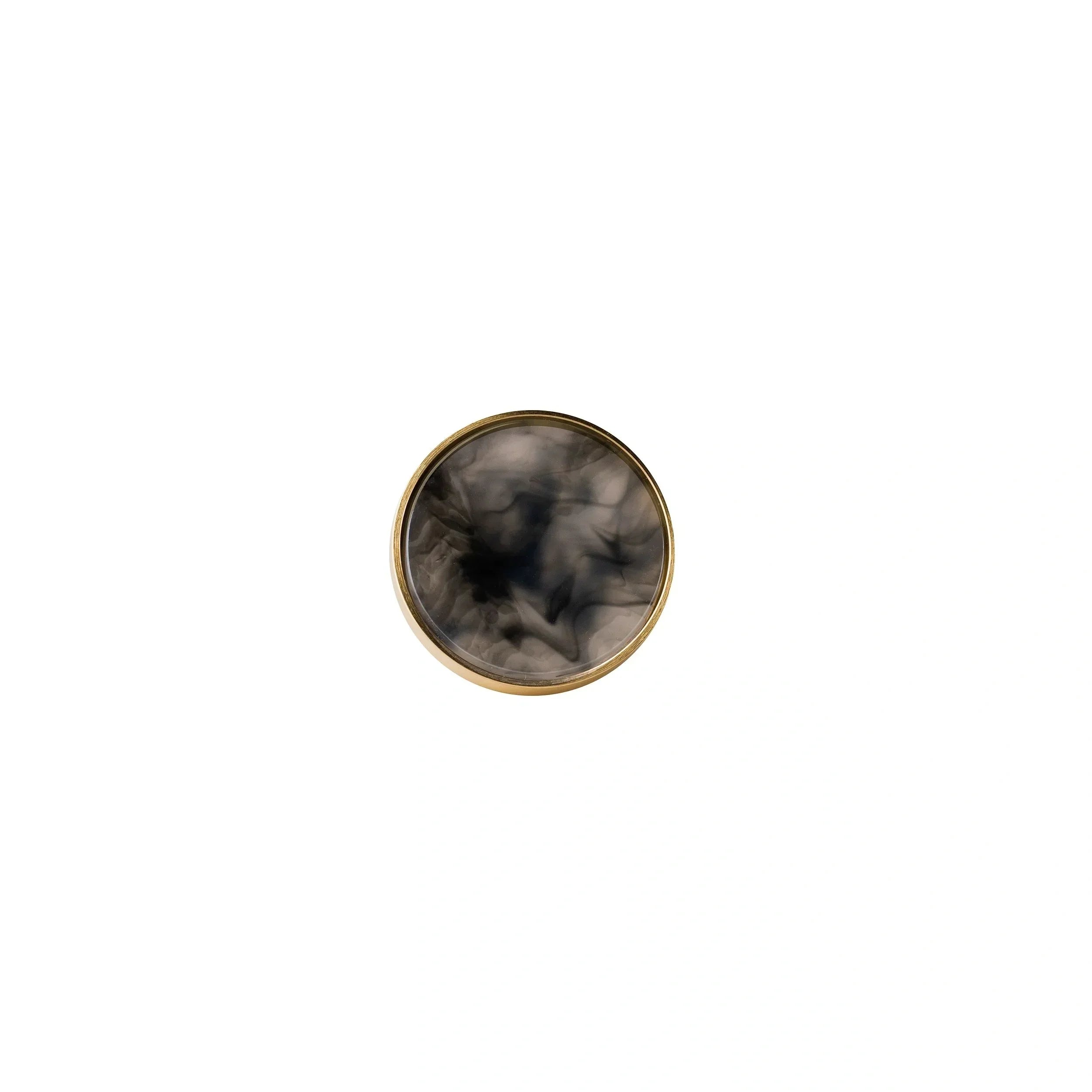 Galaxy round cabinet knob A-0005, clouds mist acrylic & brushed brass, dia30mm, for drawers & wardrobes by Mantara