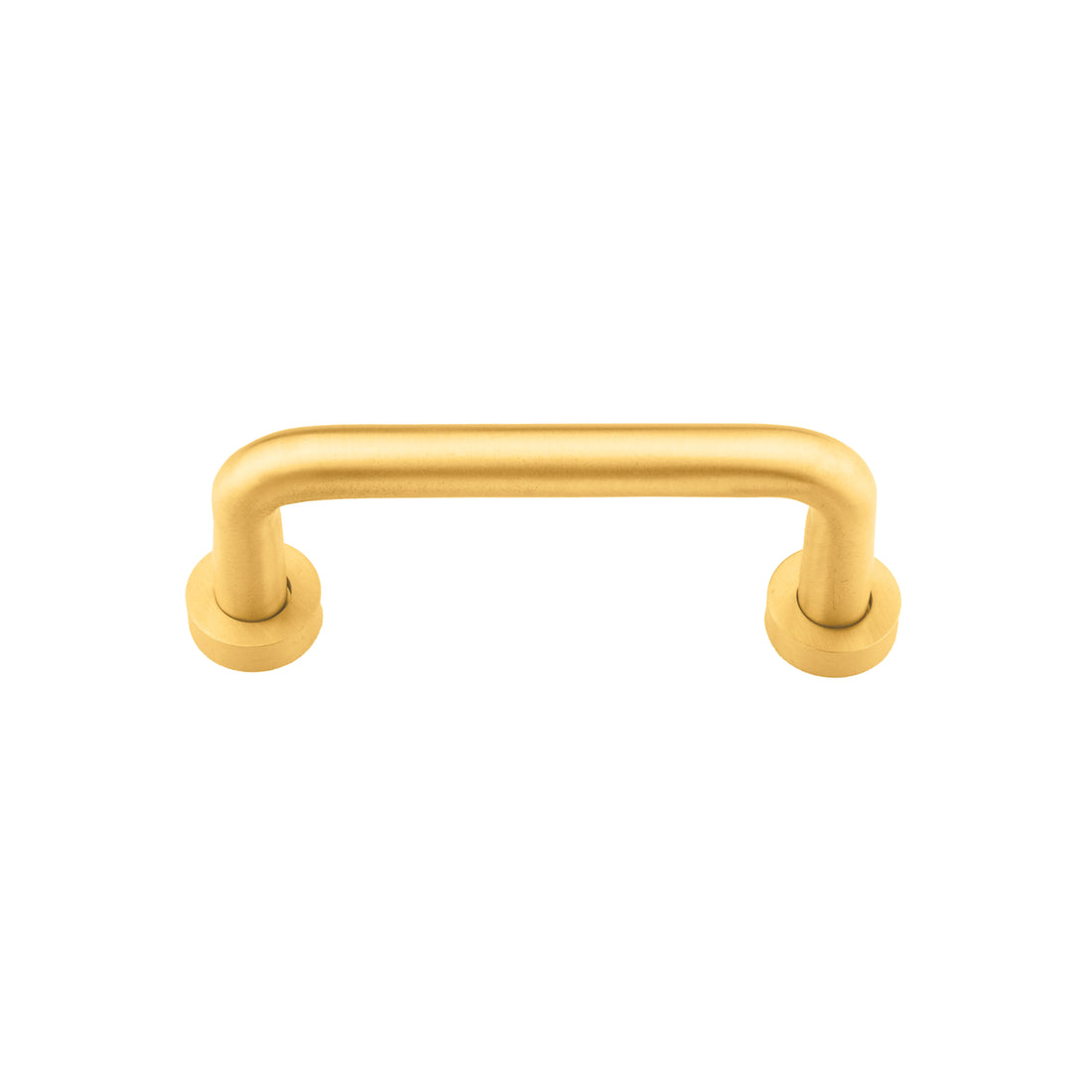 The Gleam Handle by Mantara B-0106 is a brushed brass handle in gold, ideal for furniture, wardrobes, and kitchens.
