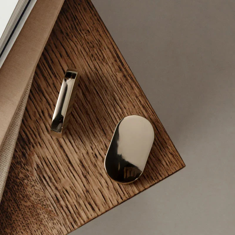 Mantara Saven Knob Z-0041 polished chrome zinc T-bar handle for kitchen and dresser drawers, modern design.