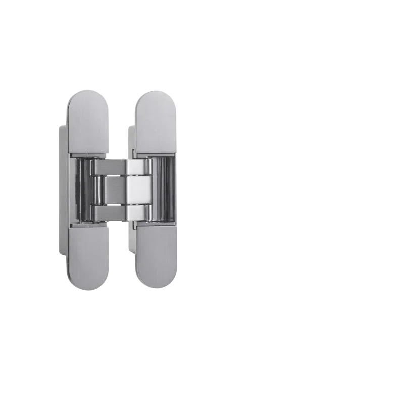 Mantara Prisma Hinge HNG-006 is a modern brass hinge in brushed finish, ideal for cabinets, drawers, and furniture.