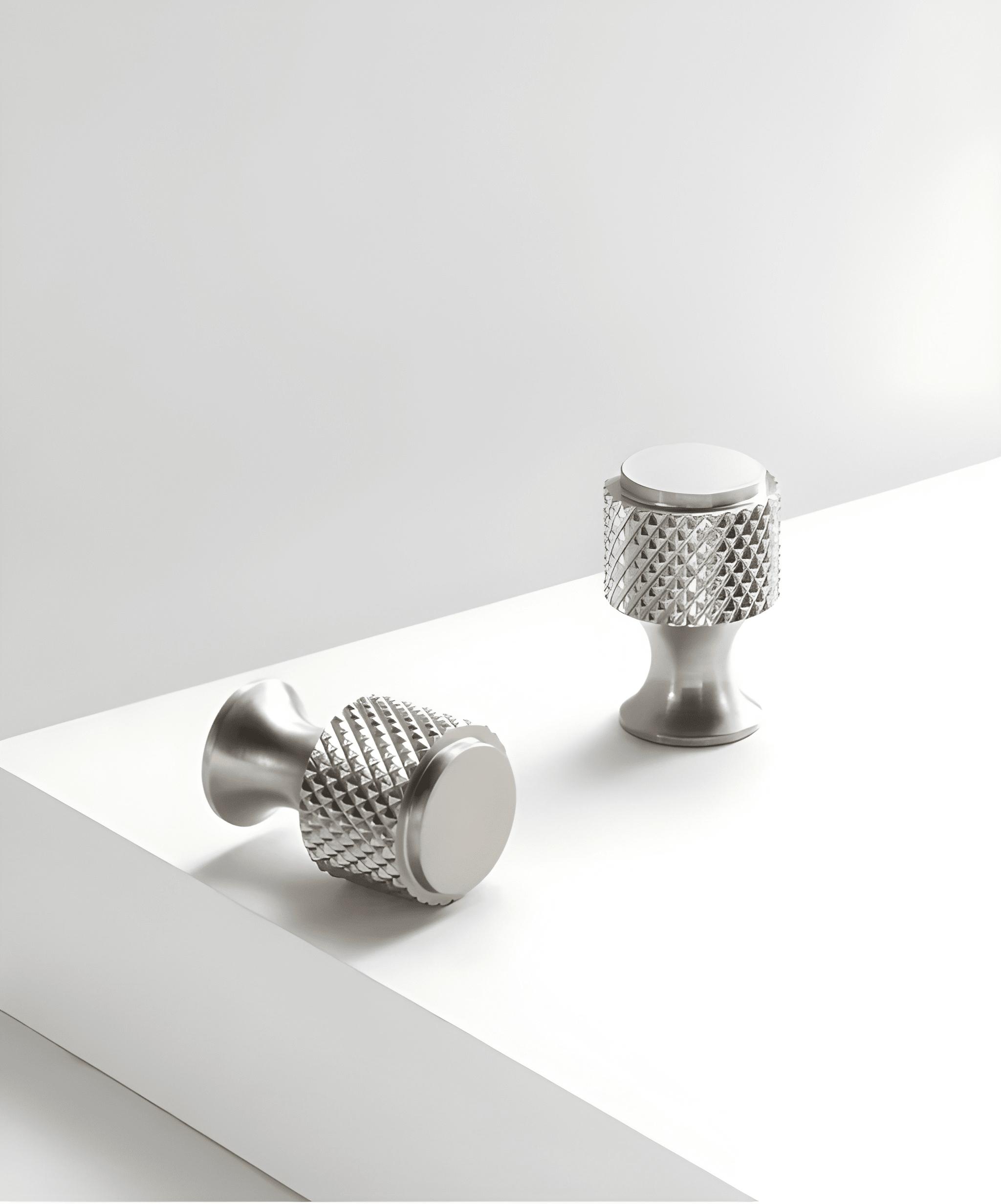 Siran Knob B-0164 solid brass drawer knob, brushed silver finish, 19mm, suitable for cabinets, dressers & wardrobes by Mantara