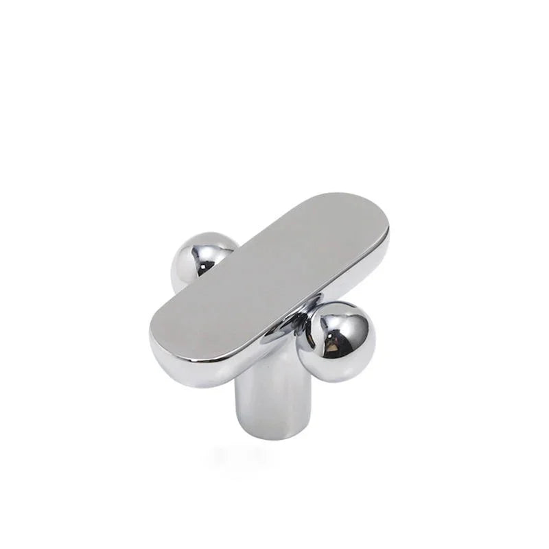 Auren Knob B-0151 brushed gold and chrome brass cabinet knob, 38mm size, perfect for drawers, dressers & wardrobe doors by Mantara