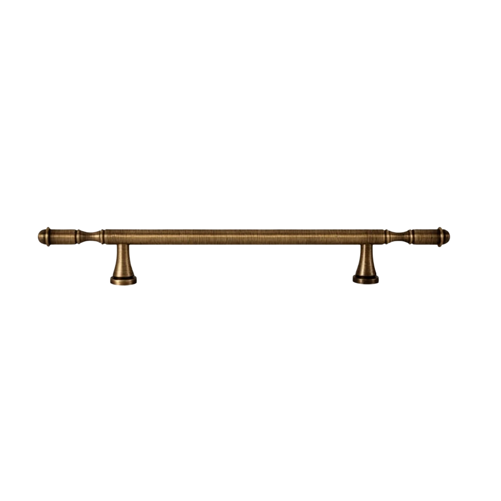 B-0150 brass cabinet fittings, knob and handle combo, bronze brushed finish, sizes 29mm 67mm 181mm 216mm 282mm, for drawers by Mantara