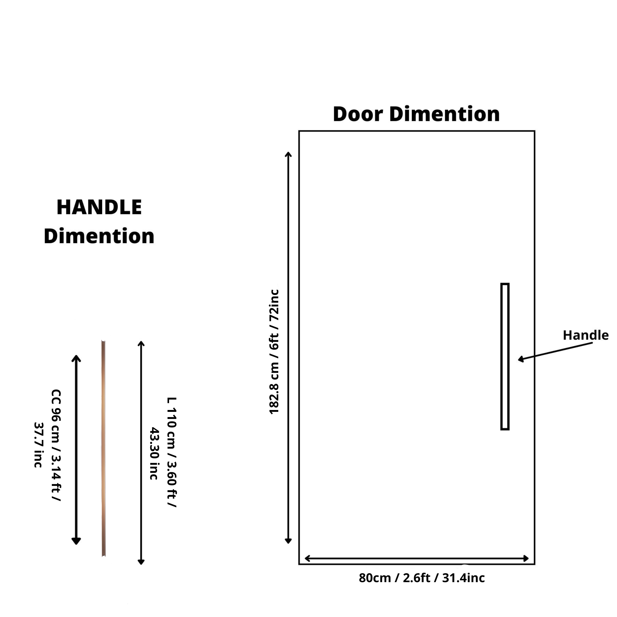 Elara handle AL-0009, gold aluminum, L1100mm CC960mm, brushed finish, for dressers & cabinets by Mantara