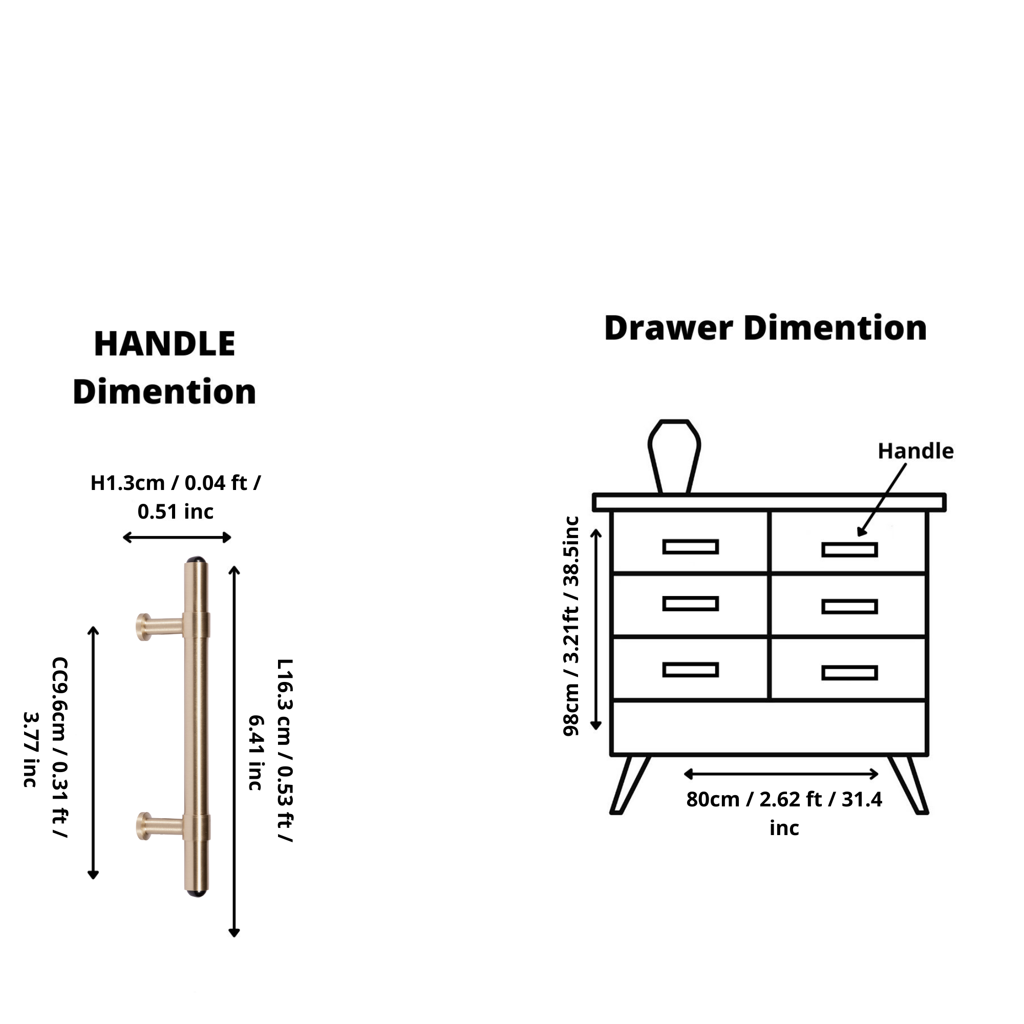 The Zania Handle by Mantara B-0111 is a modern brushed brass handle in gold, ideal for kitchens, dressers, and cabinets.