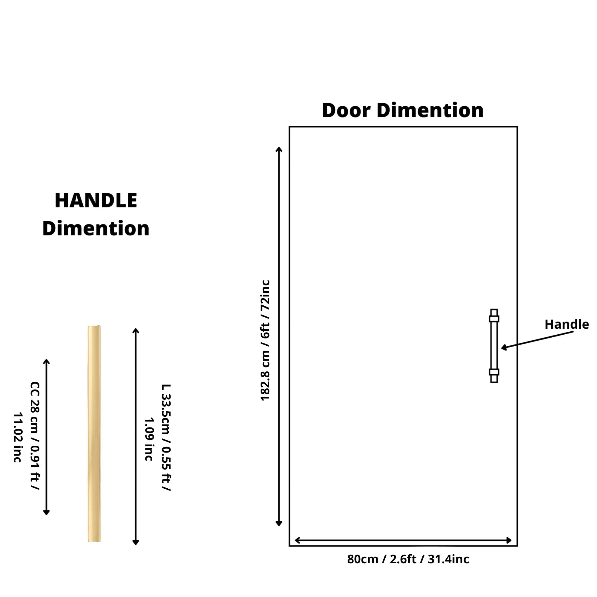B‑0078 Galactic handle in brushed brass, available in sizes from 32 mm to 400 mm, sleek modern pull for wardrobes, doors, drawers and kitchen cabinets by Mantara.