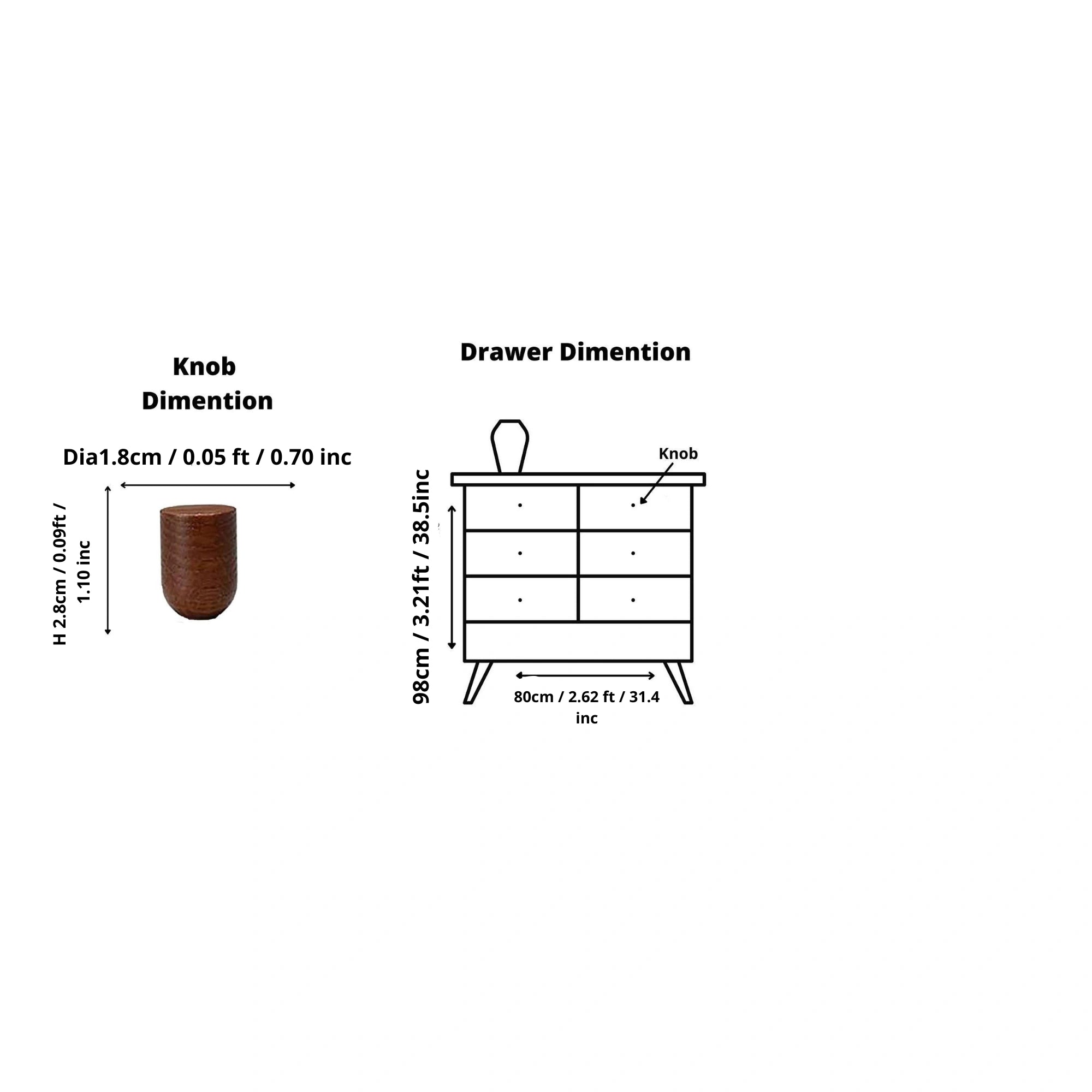 Mantara Lumber Knob W-0002 is a modern wooden knob in brown, ideal for wardrobes, kitchens, drawers, and cabinets.