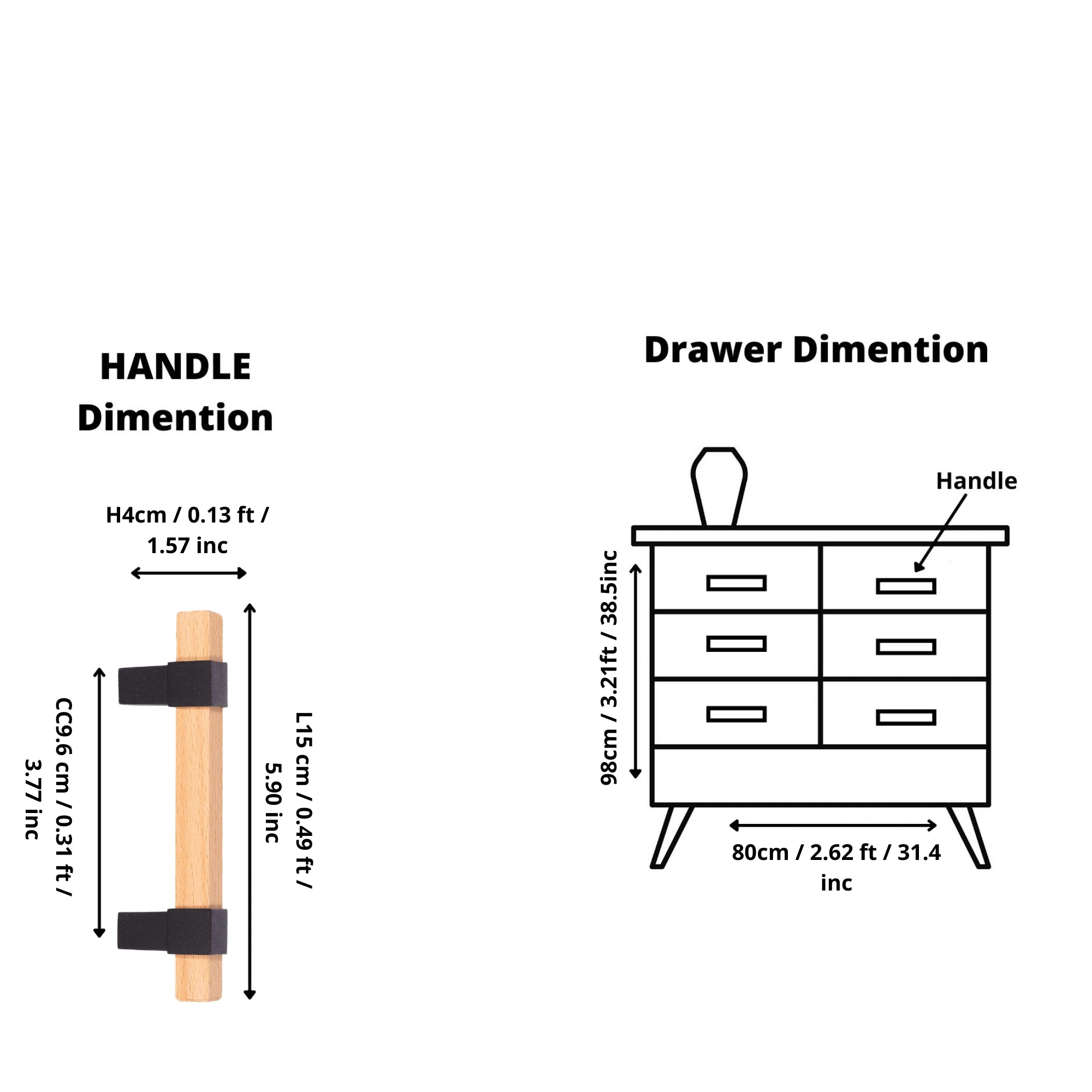 Mantara Lorien Handle W-0028 is a modern zinc and beech wood handle in black ideal for kitchen and dresser drawers.
