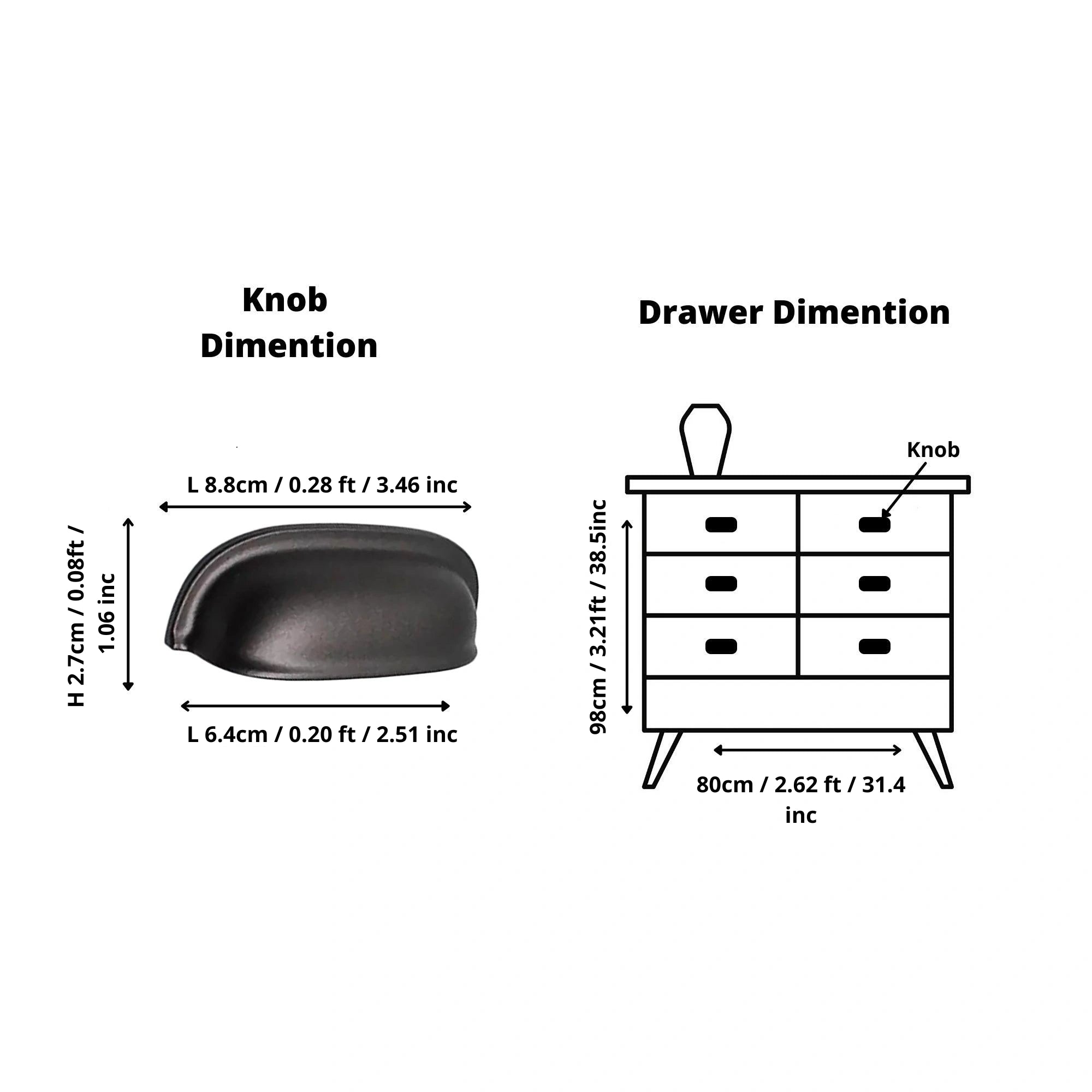 Mantara Portico Pull Knob Z-0004 is a modern zinc knob in matte black ideal for drawers and cupboards.