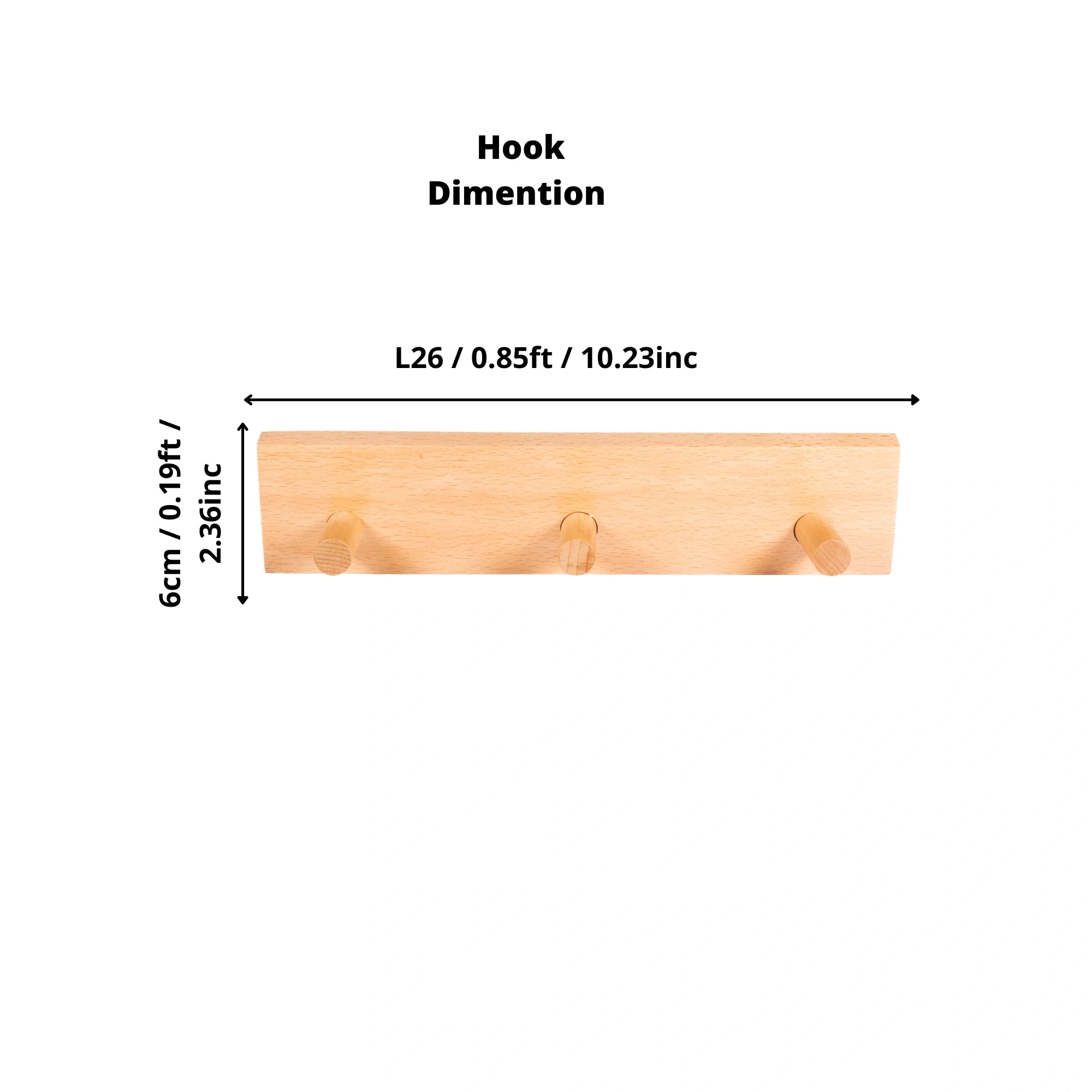 Mantara Drift Hook W-0057 is a modern beech wood hook with brushed finish, ideal for kitchen, bedroom, and other spaces.