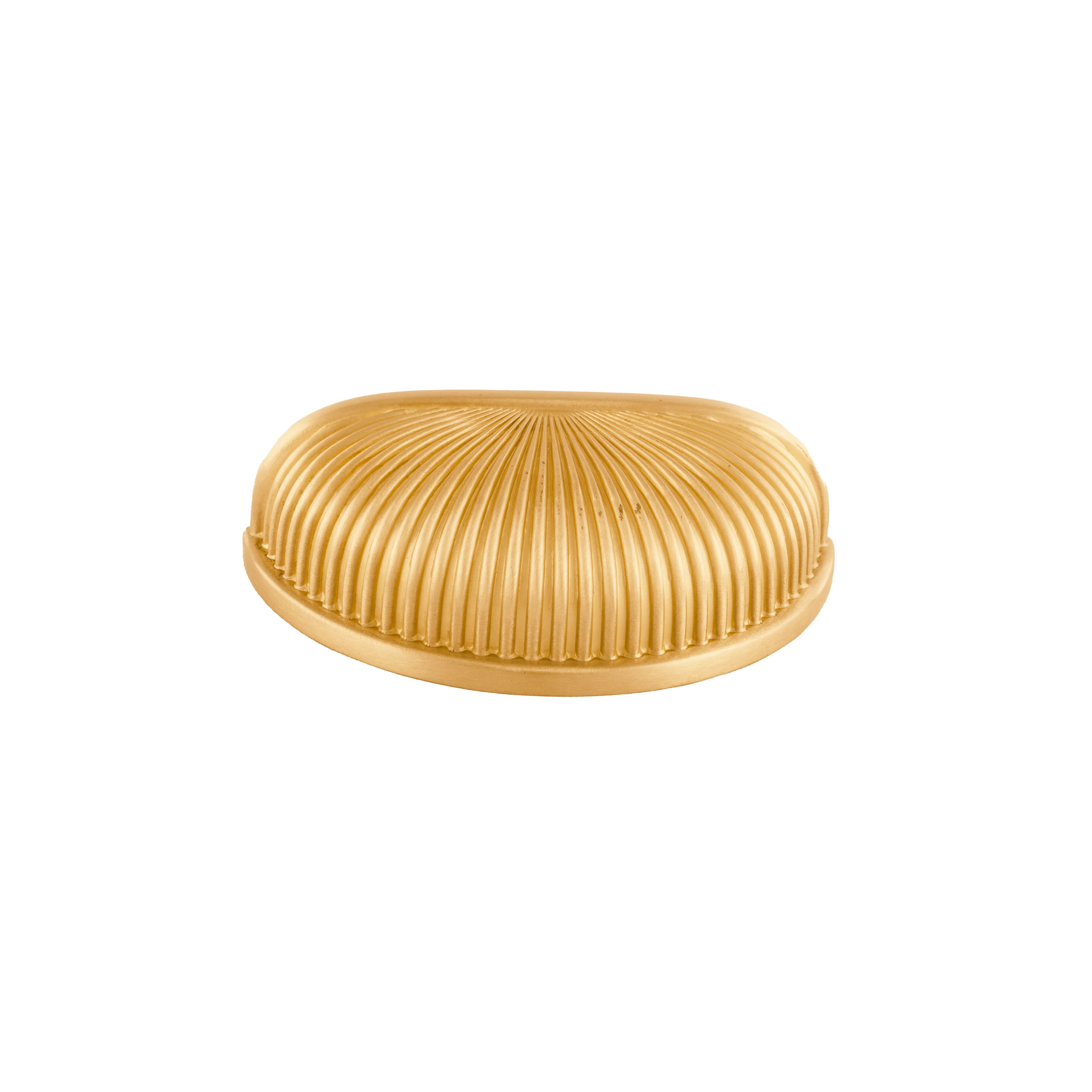 The Odette Handle by Mantara B-0107 is a polished brass handle in gold, perfect for drawers, cupboards, and kitchens.