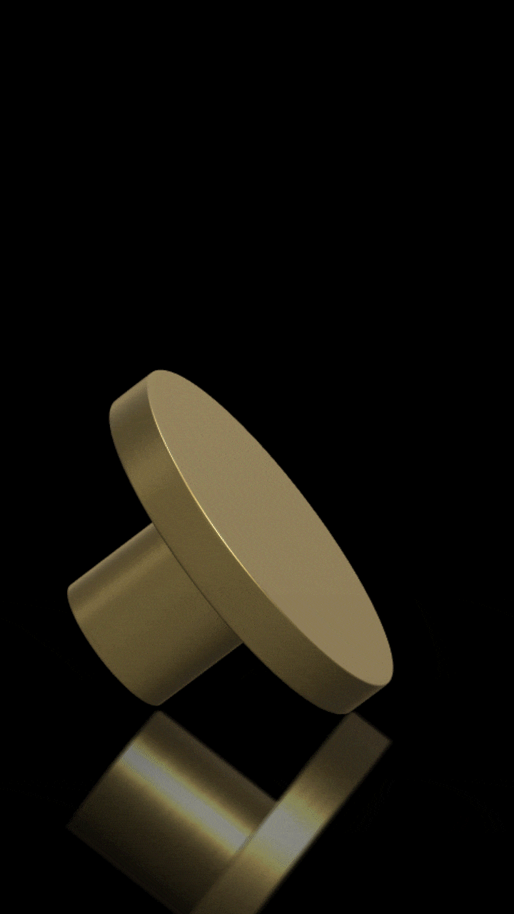 Mantara Regal Gold Knob B-0004 in brass, brushed finish, gold Ideal for furniture, cabinets, and doors.