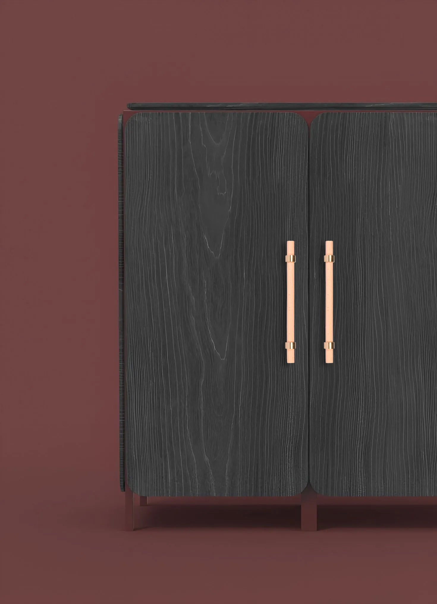 Mantara Aranya Handle W-0053 polished beech wood handle for kitchen and dresser drawers, modern design, pack of 1.