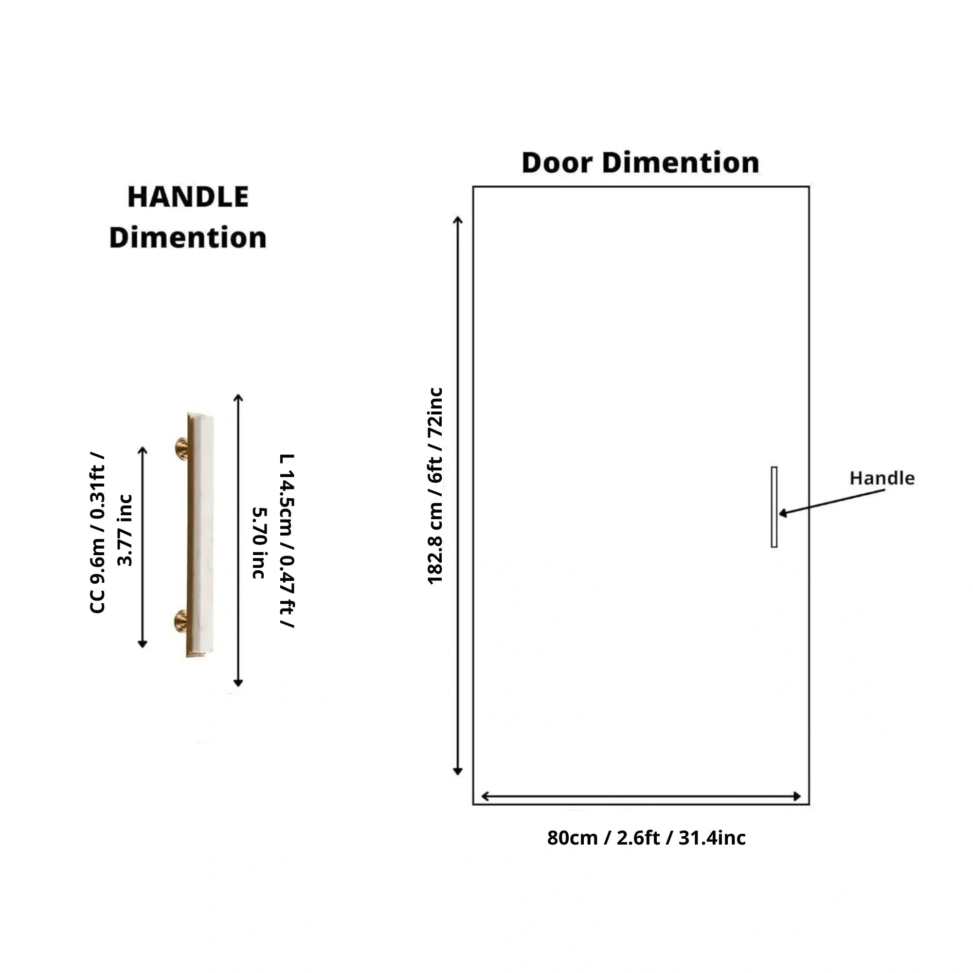 Acropolis solid brass & marble cabinet handle, white|green|grey finish, by Mantara, model M-0010-H.